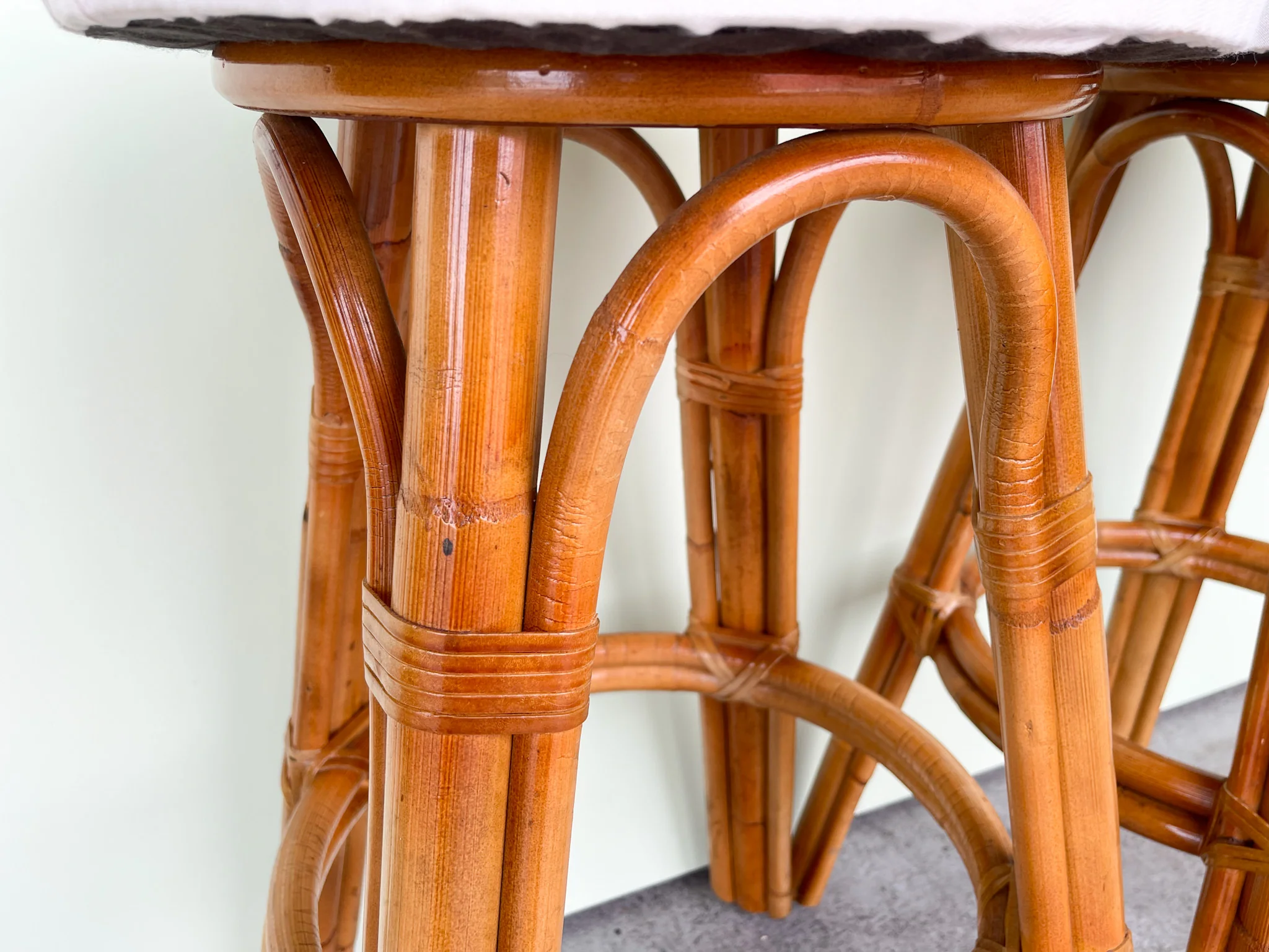 Pair of Island Style Rattan Bar Stools - Image 5