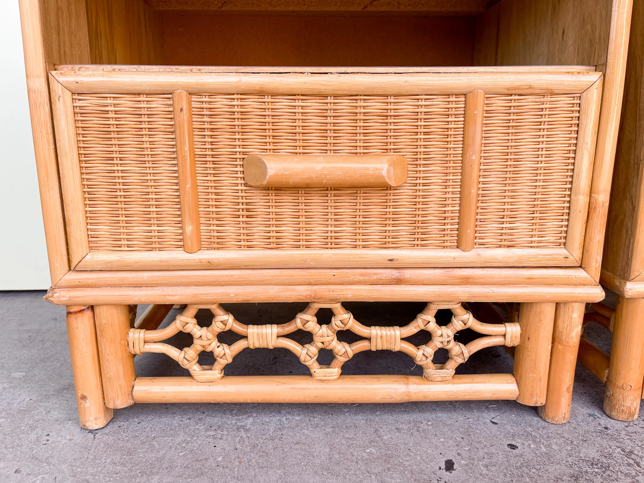 Pair of Island Style Rattan Nightstands - Image 5