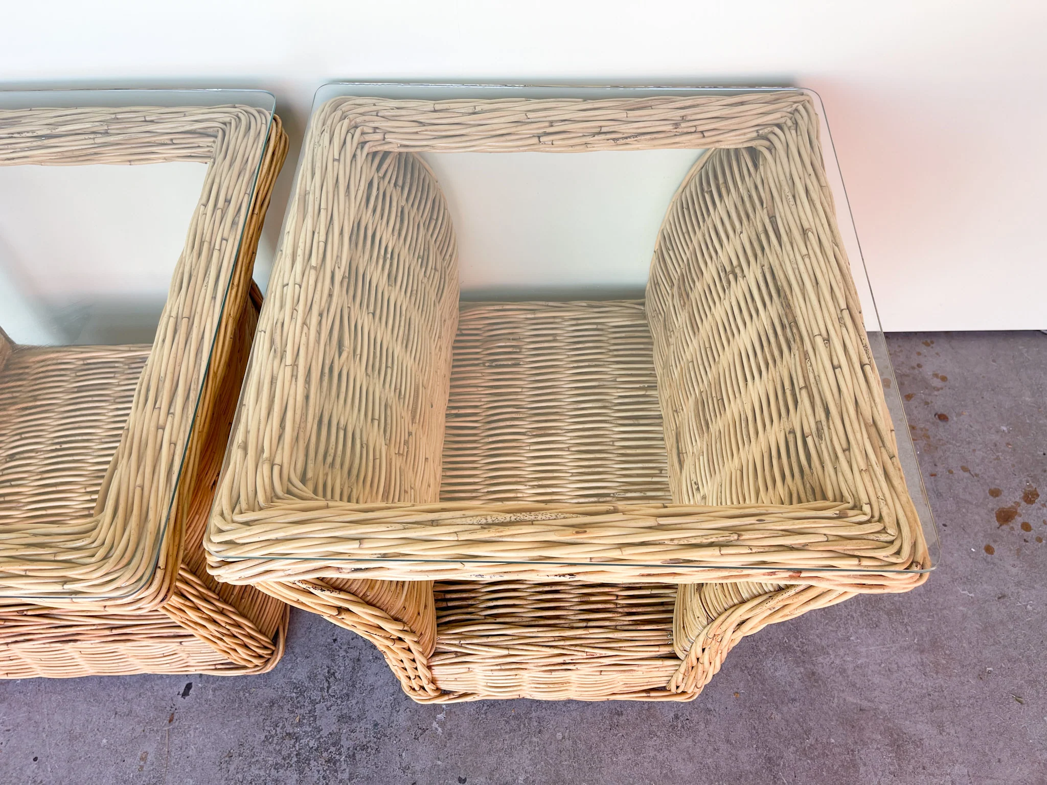Pair of Island Style Rattan Side Tables - Image 4
