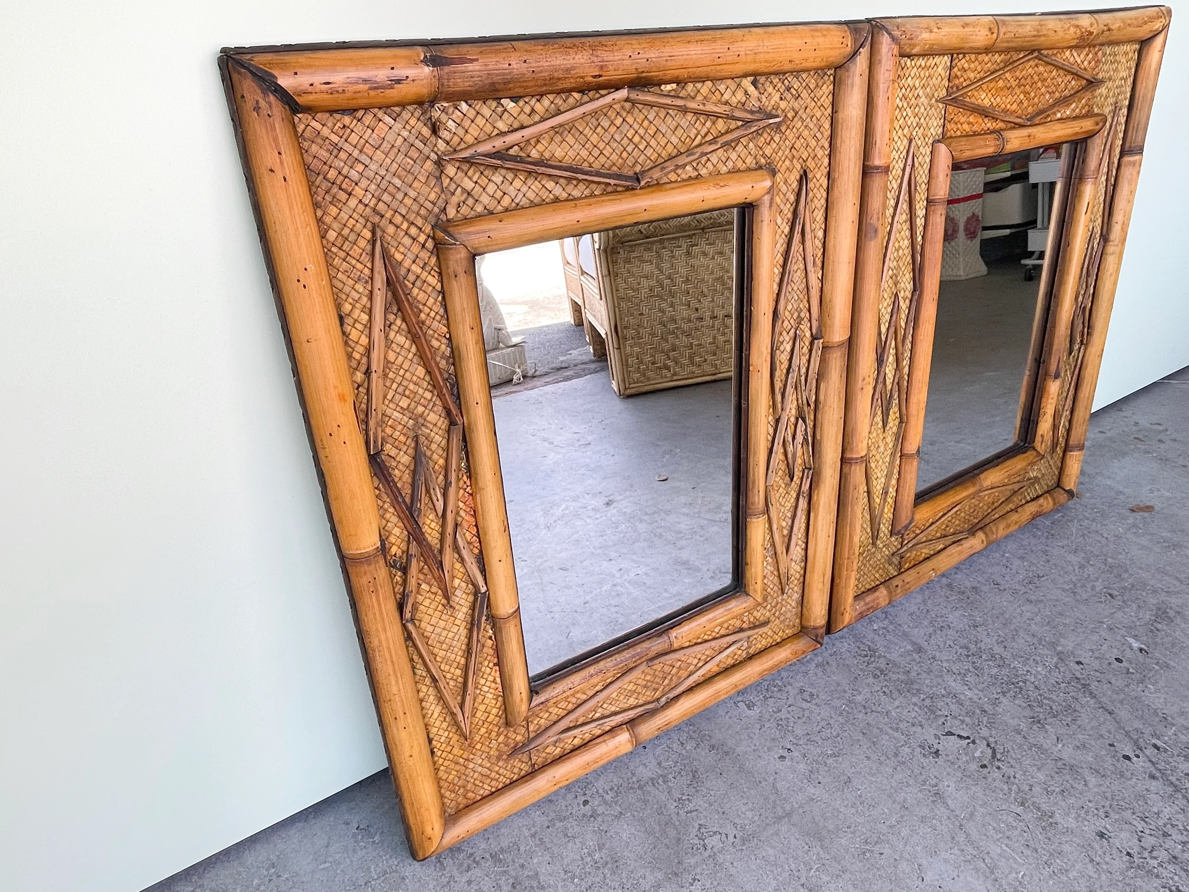 Pair of Islandy Rattan Mirrors - Image 4