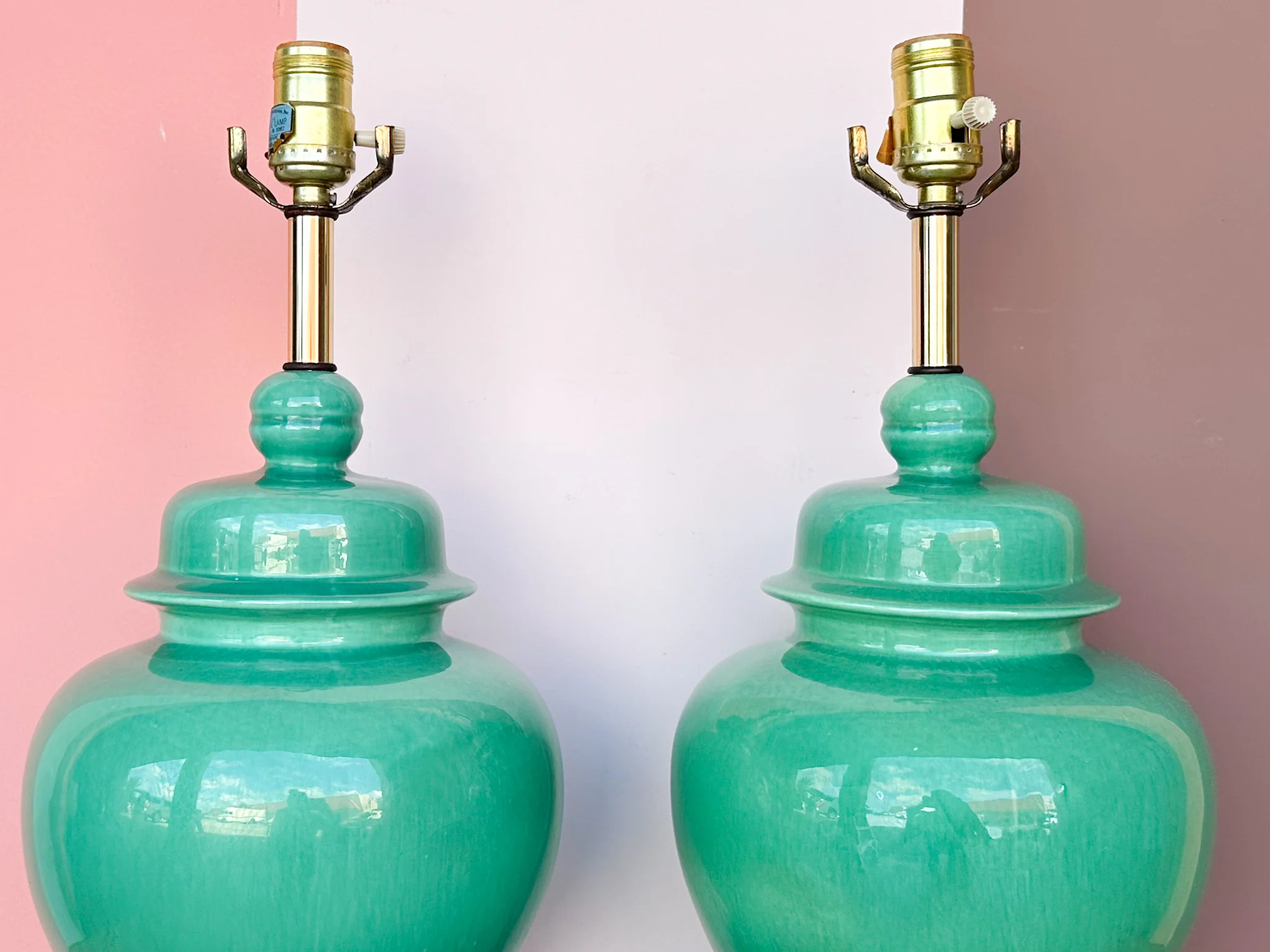 Pair of Jade Green Ginger Jar Lamps - Image 3
