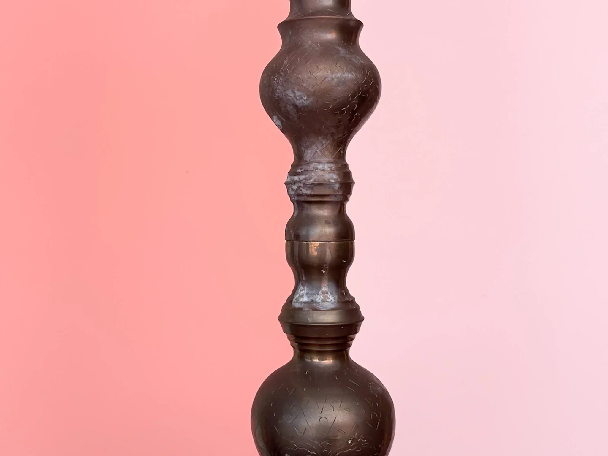 Pair of Large Brass Candlesticks - Image 6