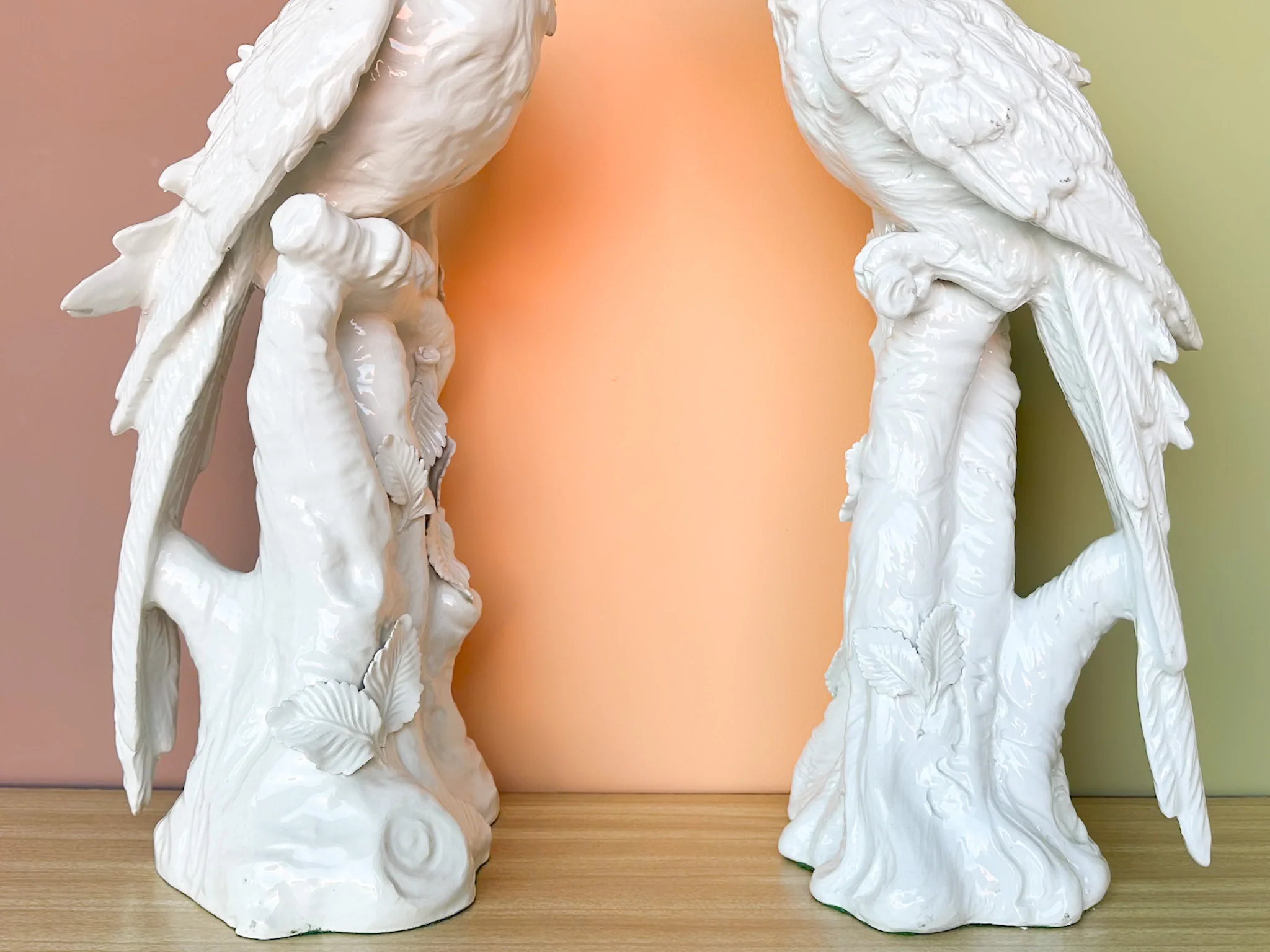 Pair of Large Porcelain Parrot Lamps - Image 13