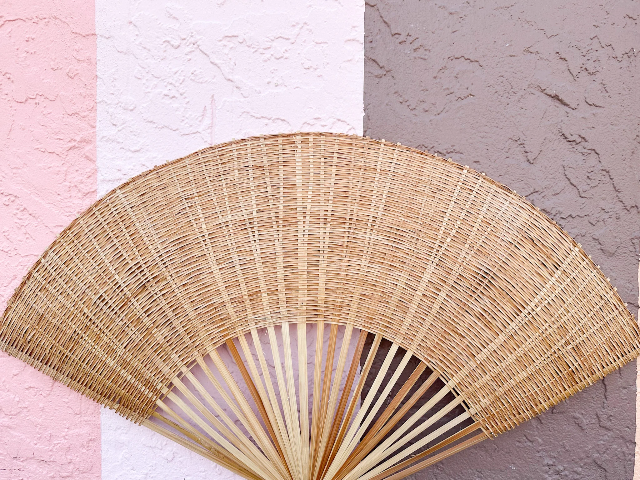 Pair of Large Rattan Fans - Image 5