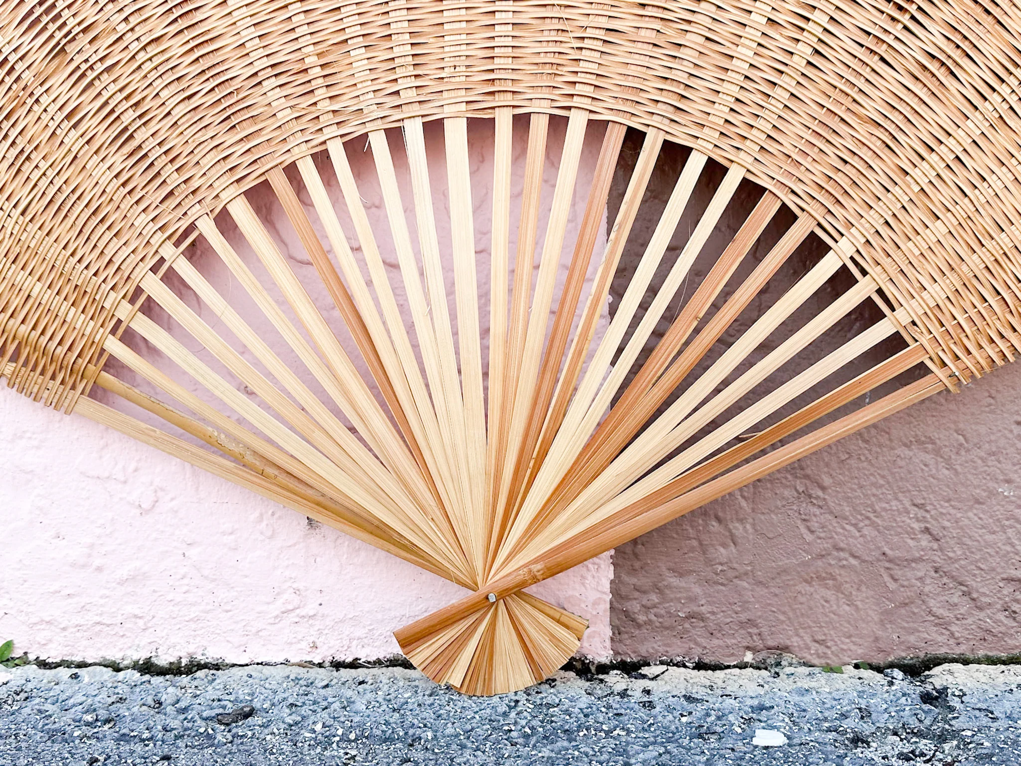 Pair of Large Rattan Fans - Image 6