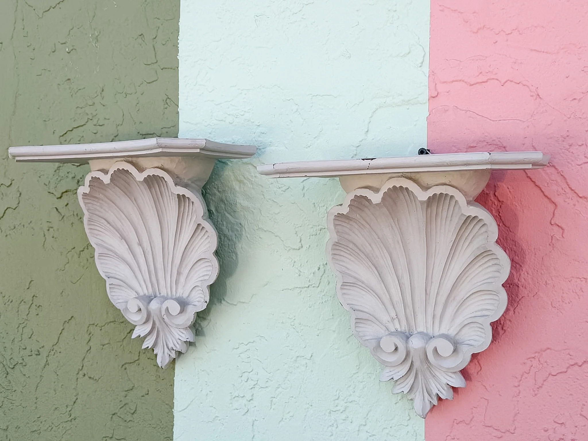 Pair of Large Shell Wall Shelves - Image 2