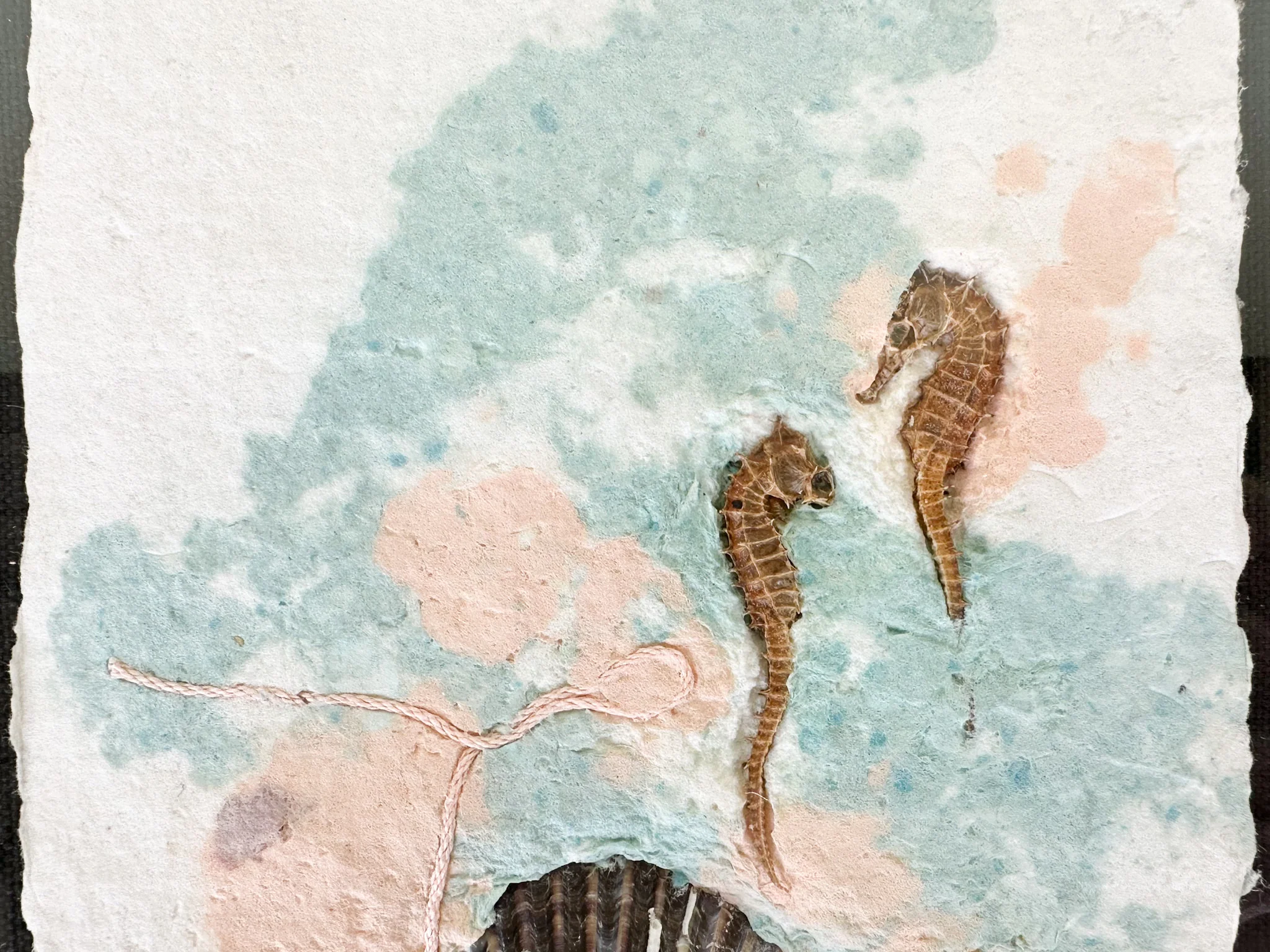 Pair of Linen and Shell Original Art - Image 8