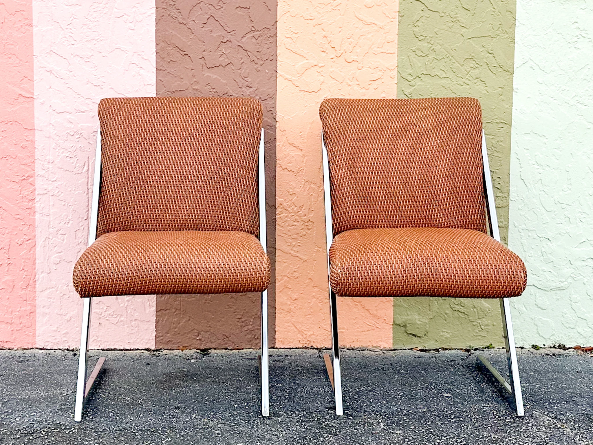 Pair of MCM Chrome Side Chairs - Image 2