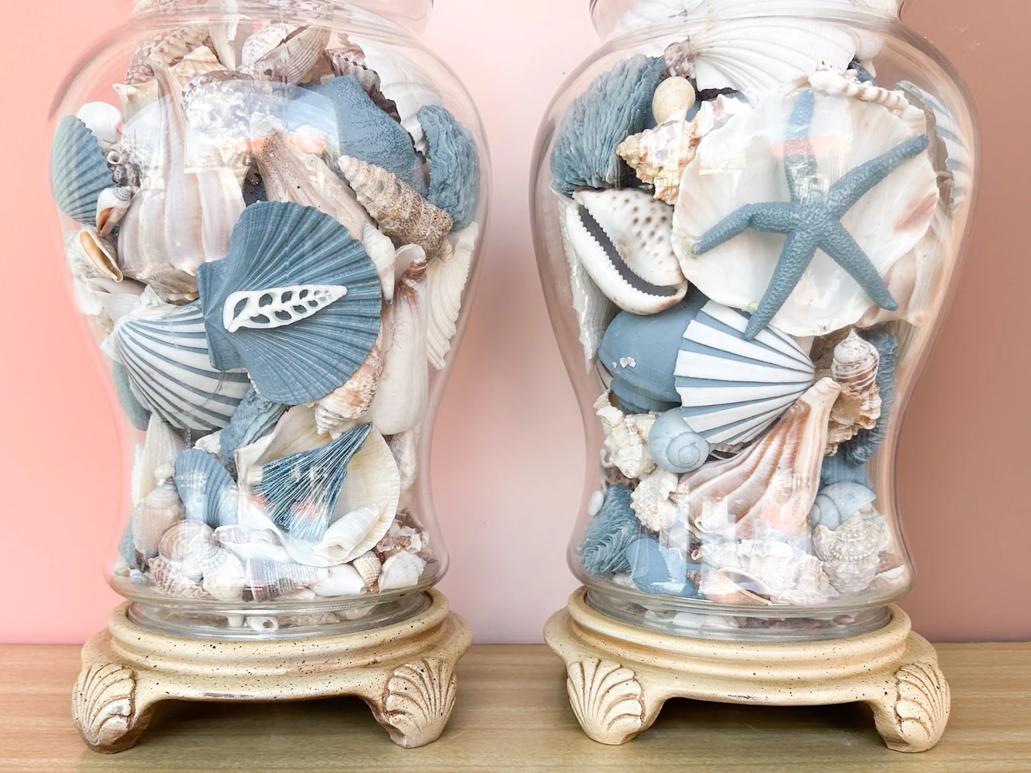 Pair of Ocean Blue Seashell Lamps - Image 4