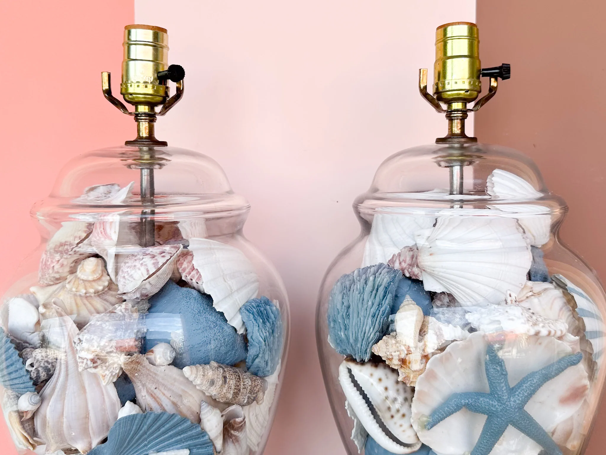 Pair of Ocean Blue Seashell Lamps - Image 5