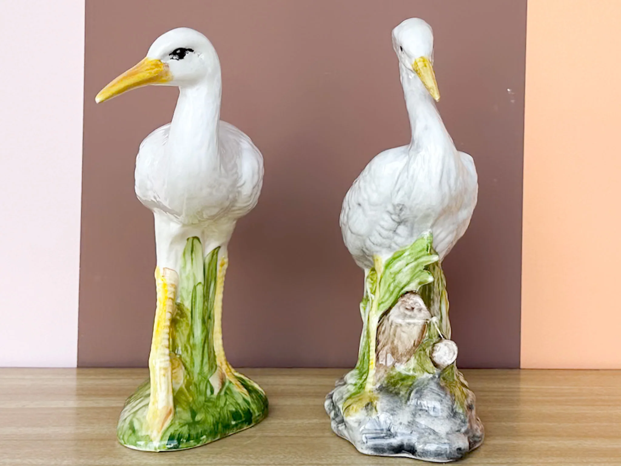 Pair of Old Florida Ceramic Egrets - Image 2