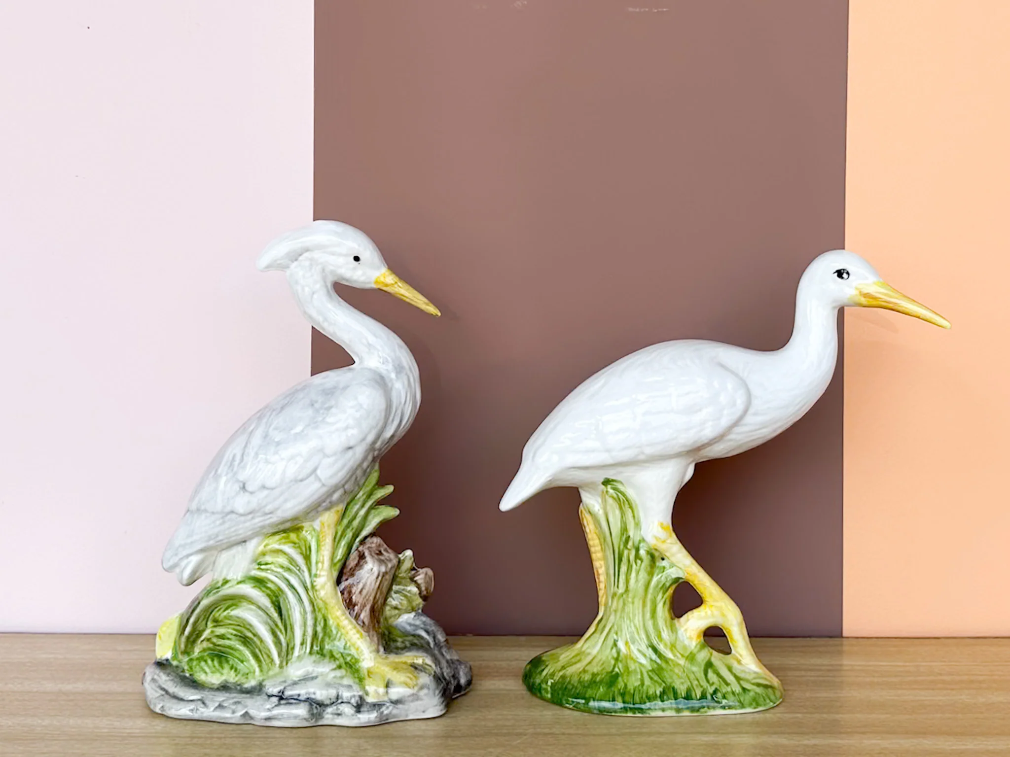 Pair of Old Florida Ceramic Egrets - Image 9