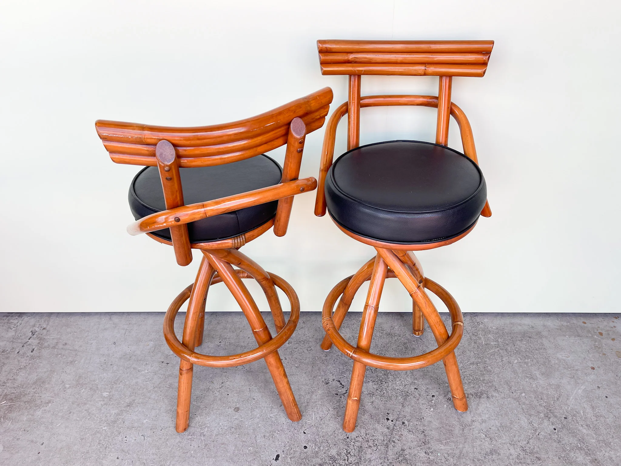 Pair of Old Florida Style Bar Stools - Image 2