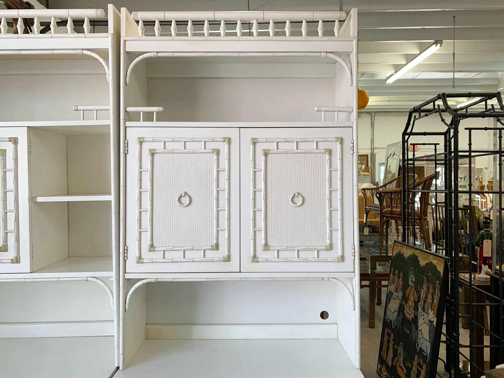 Faux Bamboo Oversized Chest with Hutch - Image 5