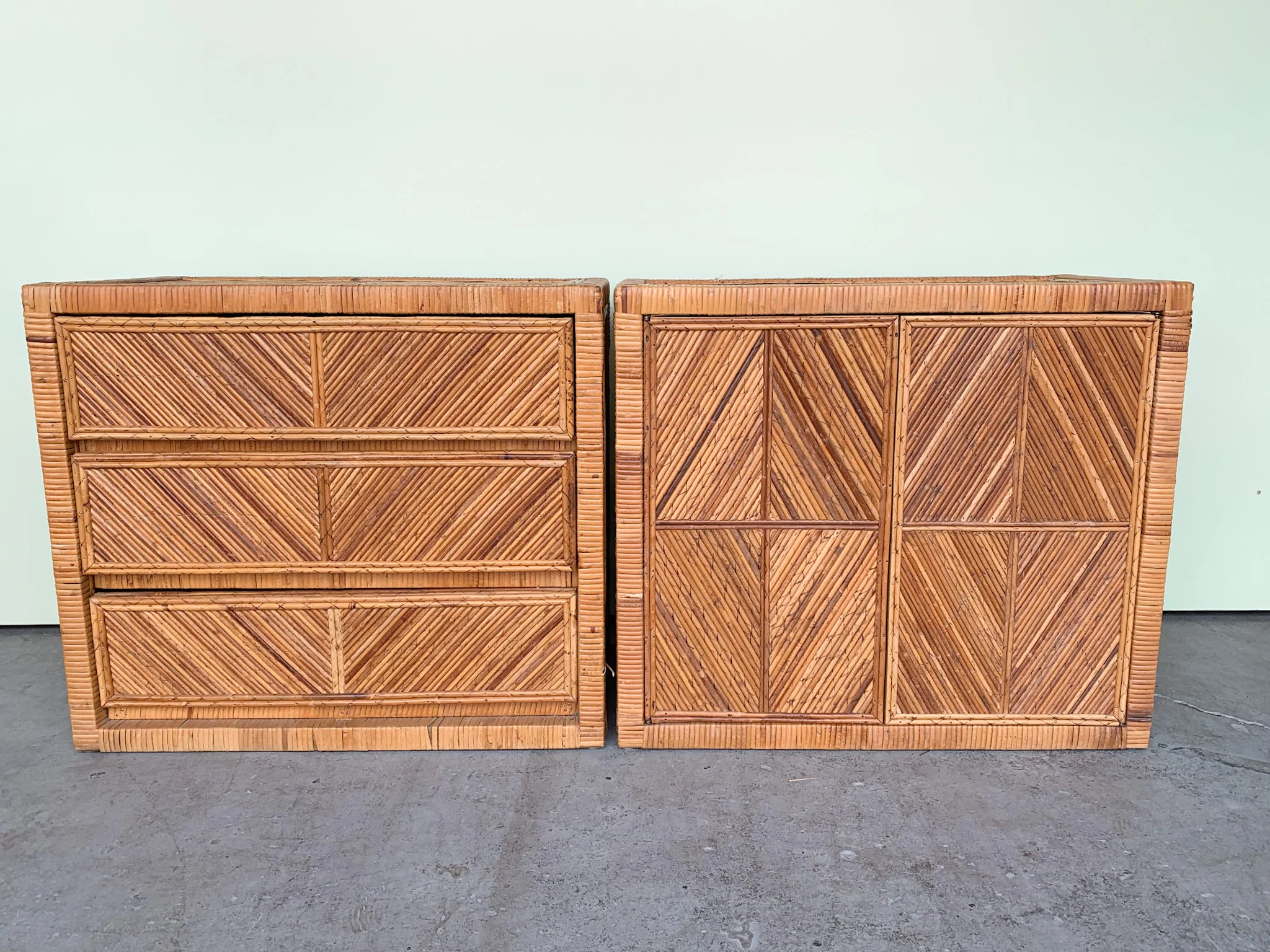 Pair of Oversized Rattan Chests - Image 7