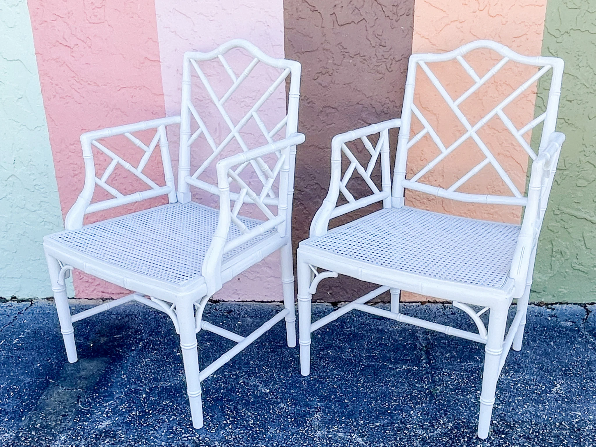 Pair of Painted Chippendale Arm Chairs - Image 3