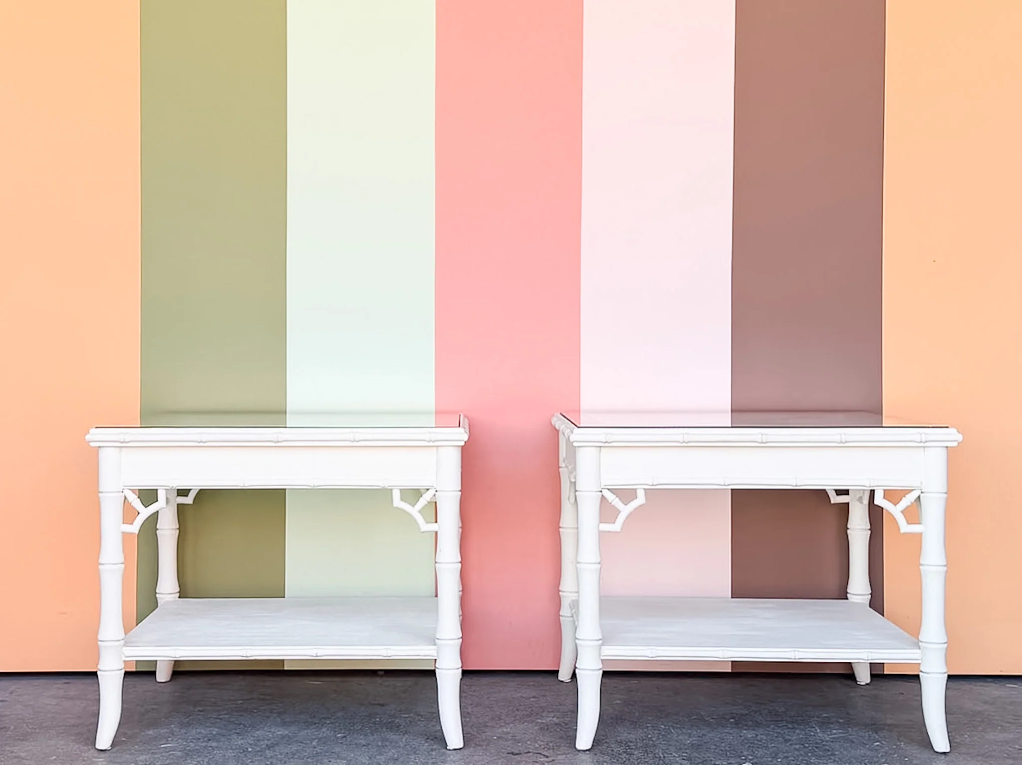 Pair of Painted Chippendale Side Tables