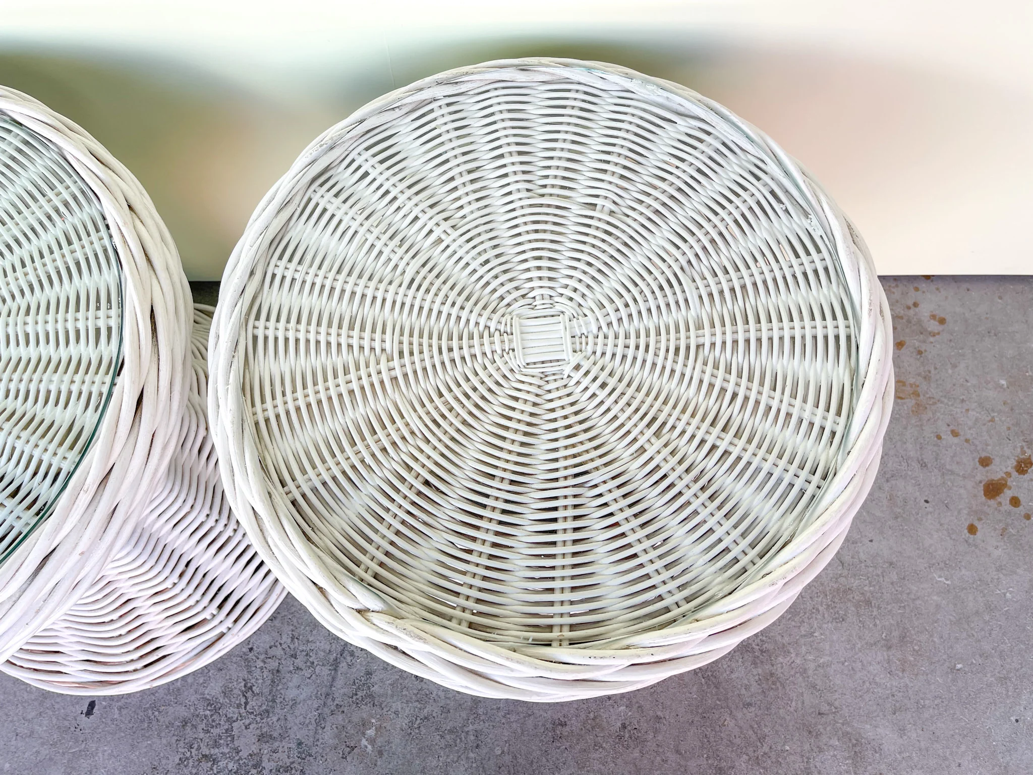 Pair of Sweet Wicker Side Tables - Image 2