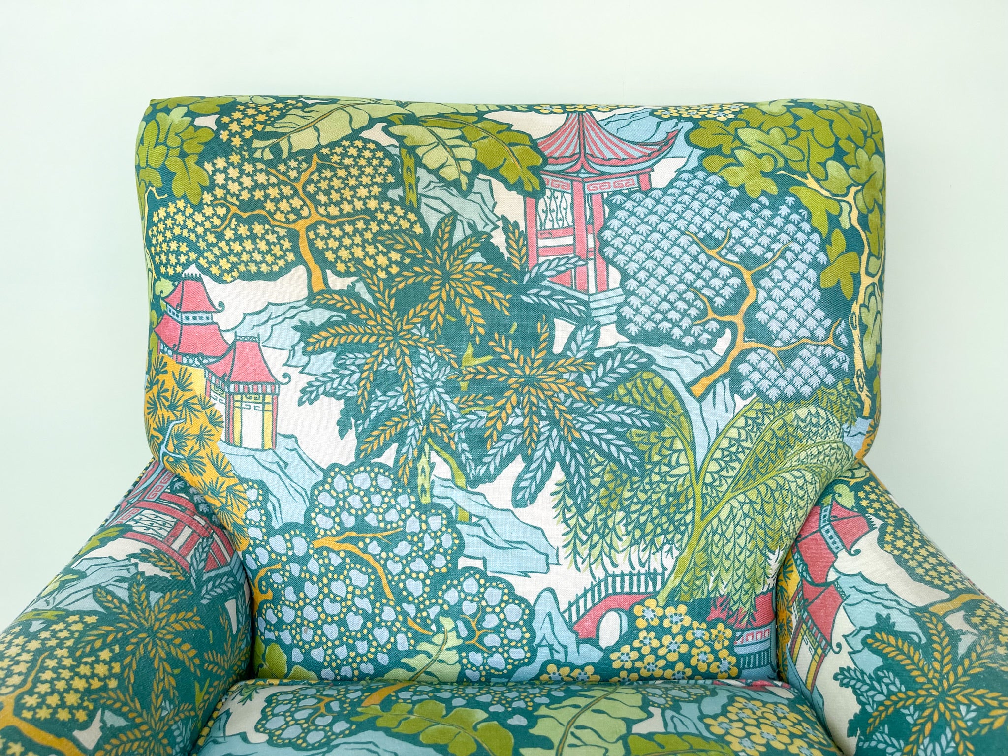 Pair of Palm and Pagoda Upholstered Chairs - Image 3