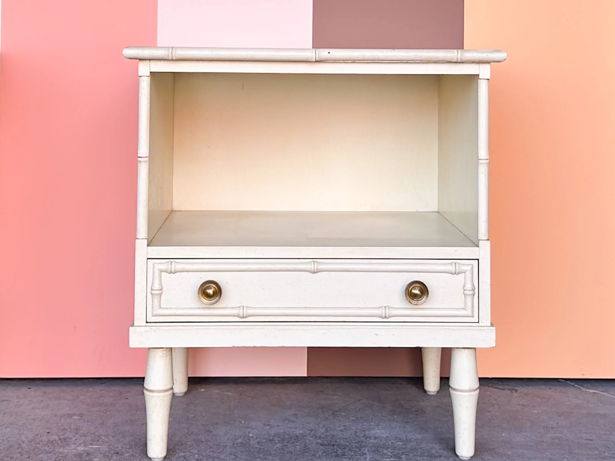 Pair of Palm Beach Chic Faux Bamboo Nightstands - Image 7