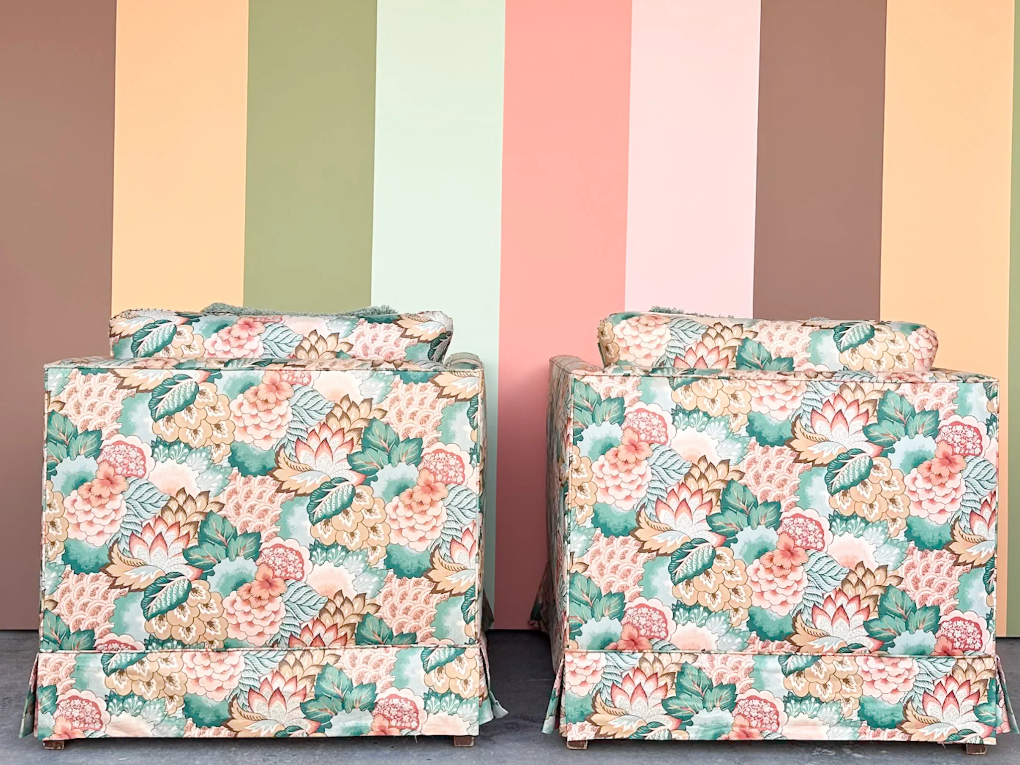 Pair of Palm Beach Chic Upholstered Chairs - Image 4