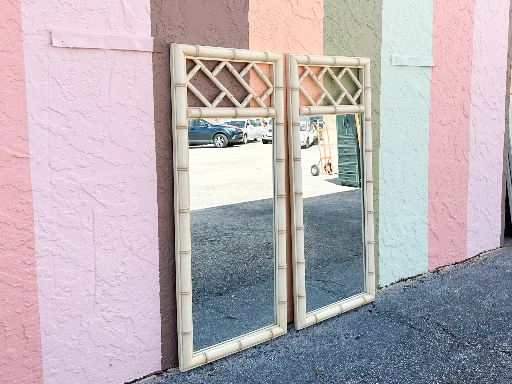 Pair of Palm Beach Faux Bamboo Mirrors - Image 7