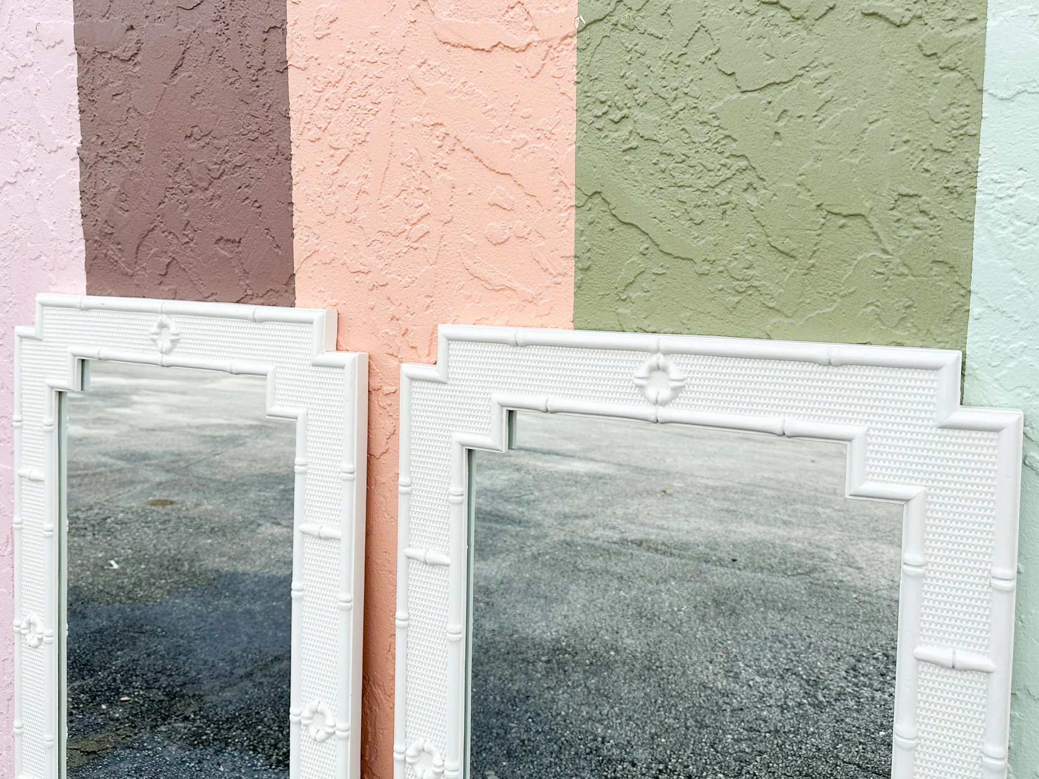 Pair of Palm Beach Style Faux Bamboo Mirrors - Image 3