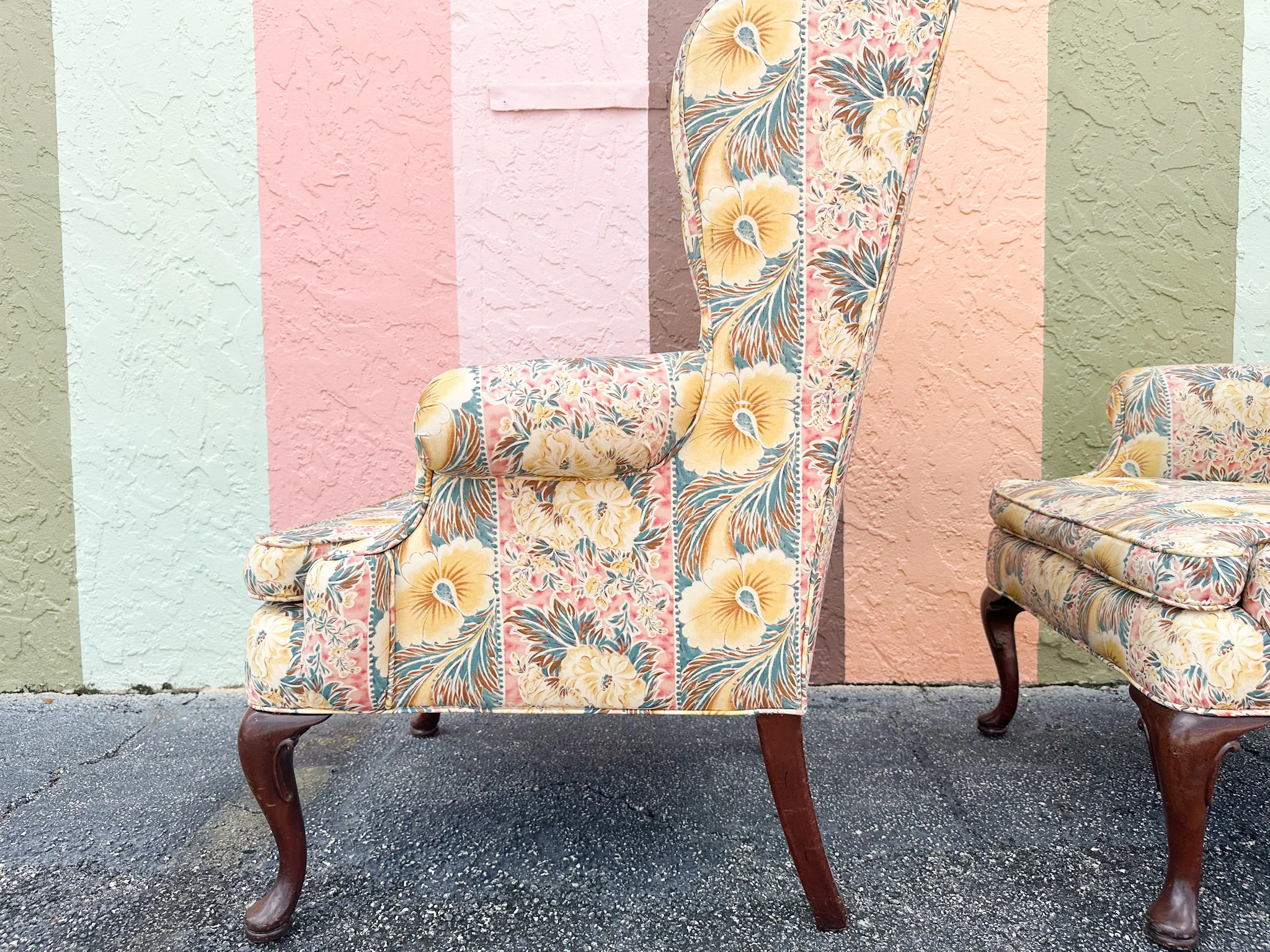 Pair of Palm Beachy Wingback Chairs - Image 15