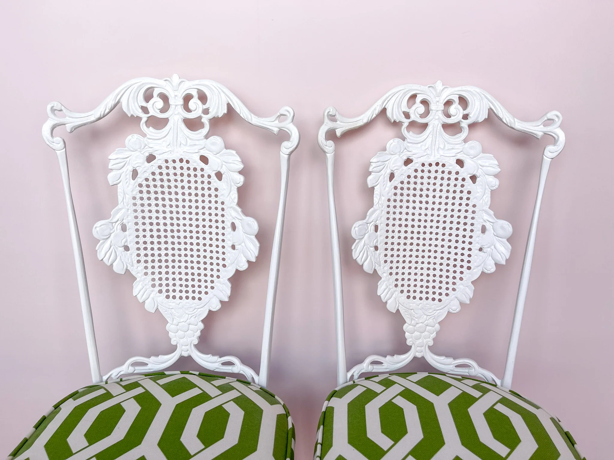 Pair of Palm Beachy Wrought Iron Chairs - Image 5