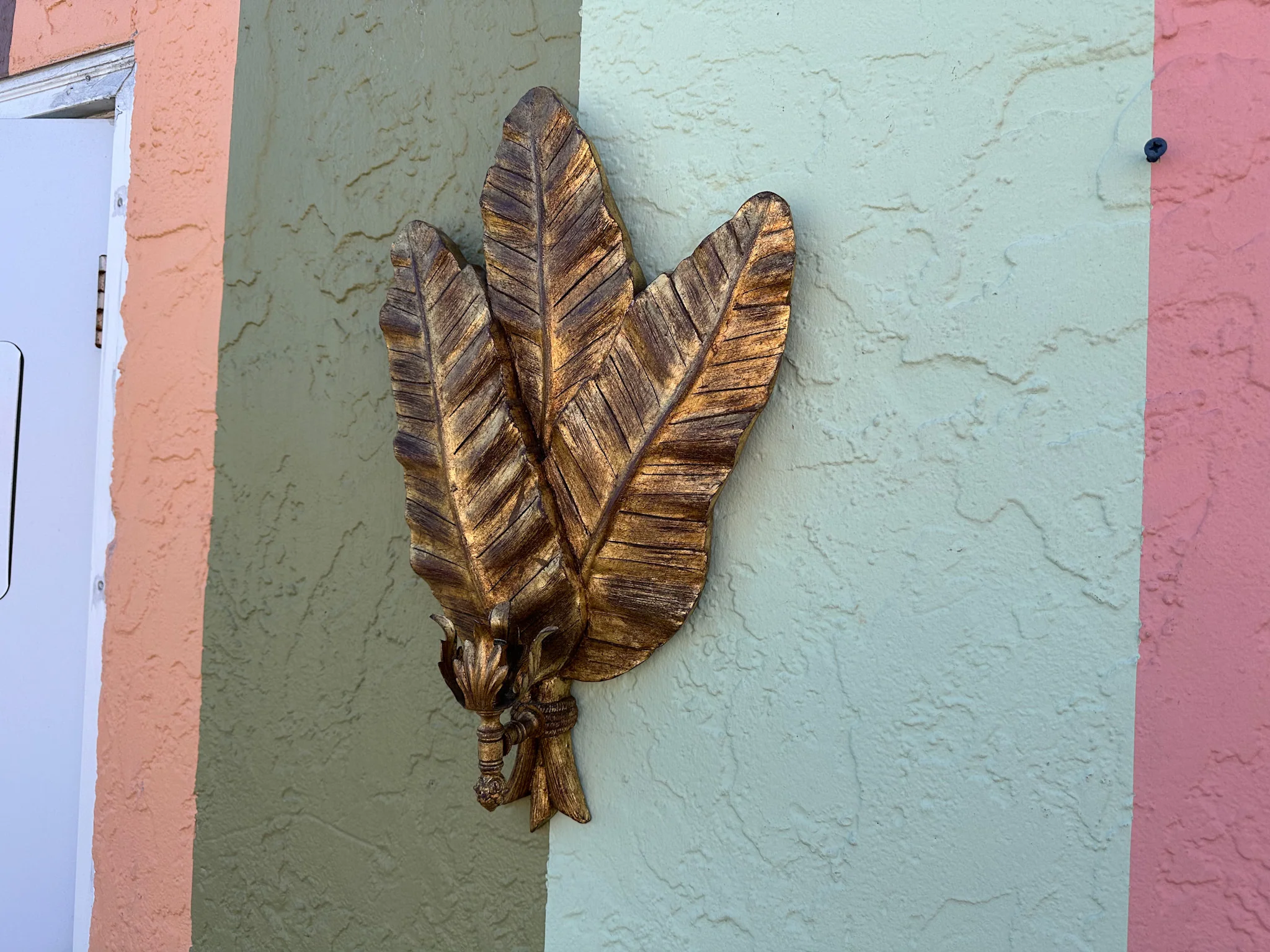 Pair of Palm Leaf Wall Sconces - Image 3