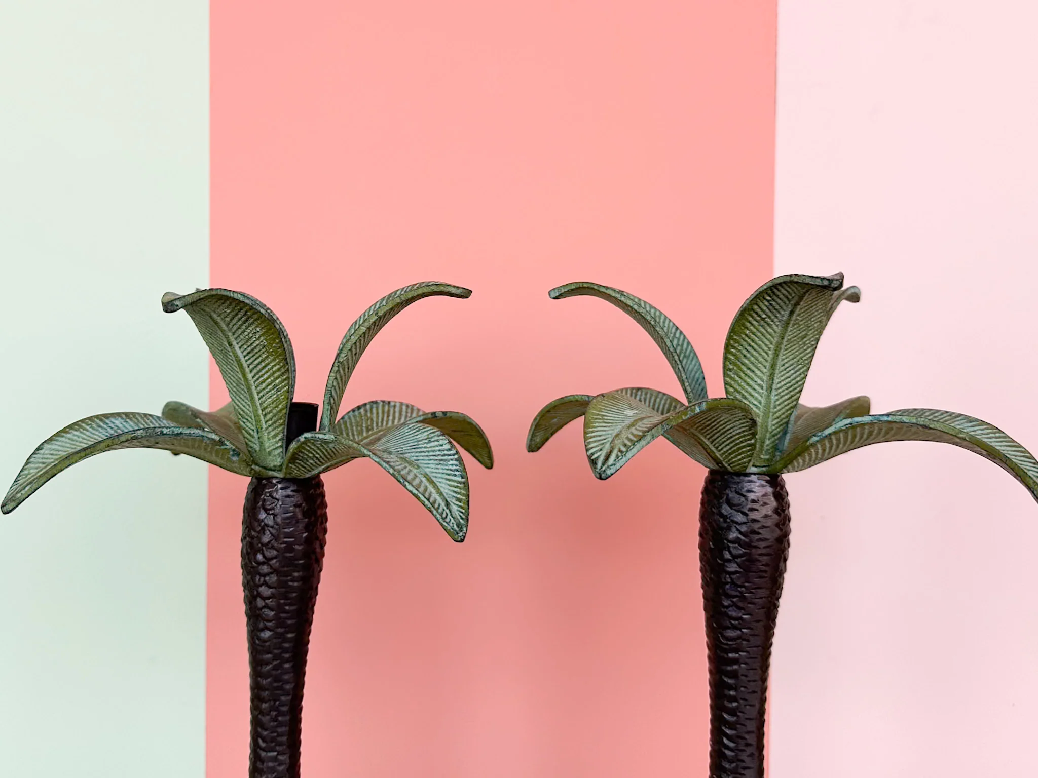 Pair of Palm Tree Candlesticks - Image 2