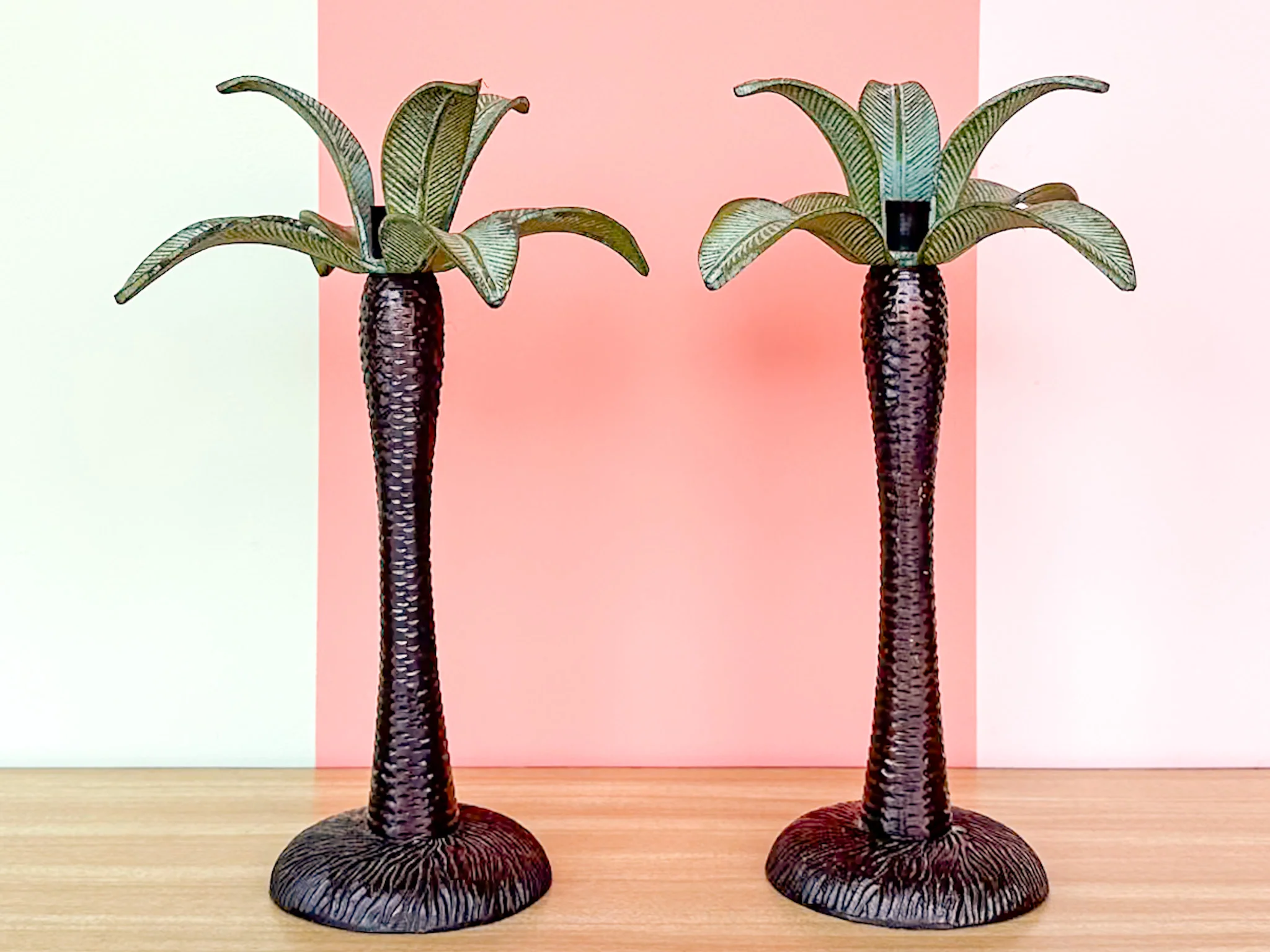 Pair of Palm Tree Candlesticks - Image 5