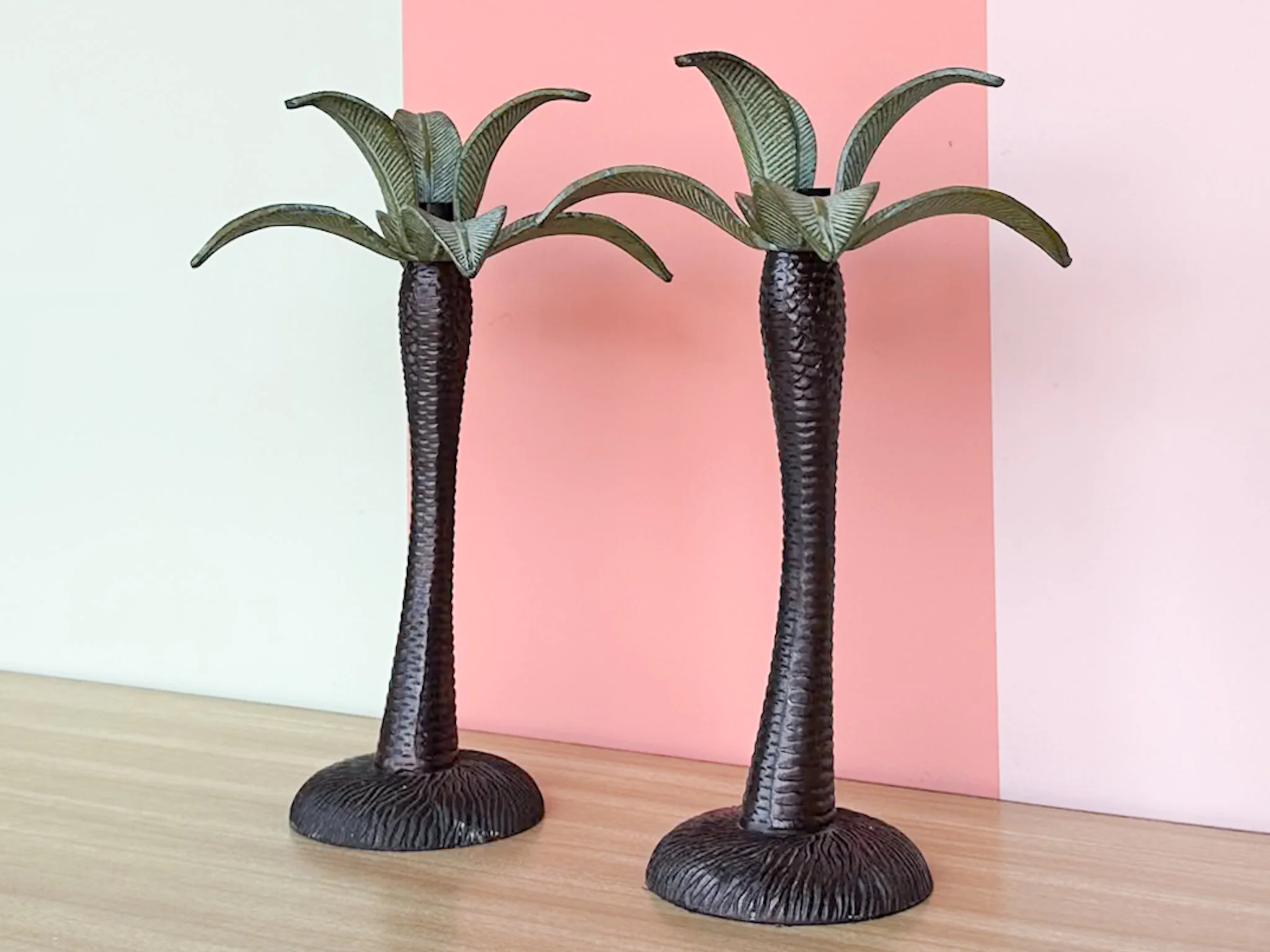 Pair of Palm Tree Candlesticks - Image 6