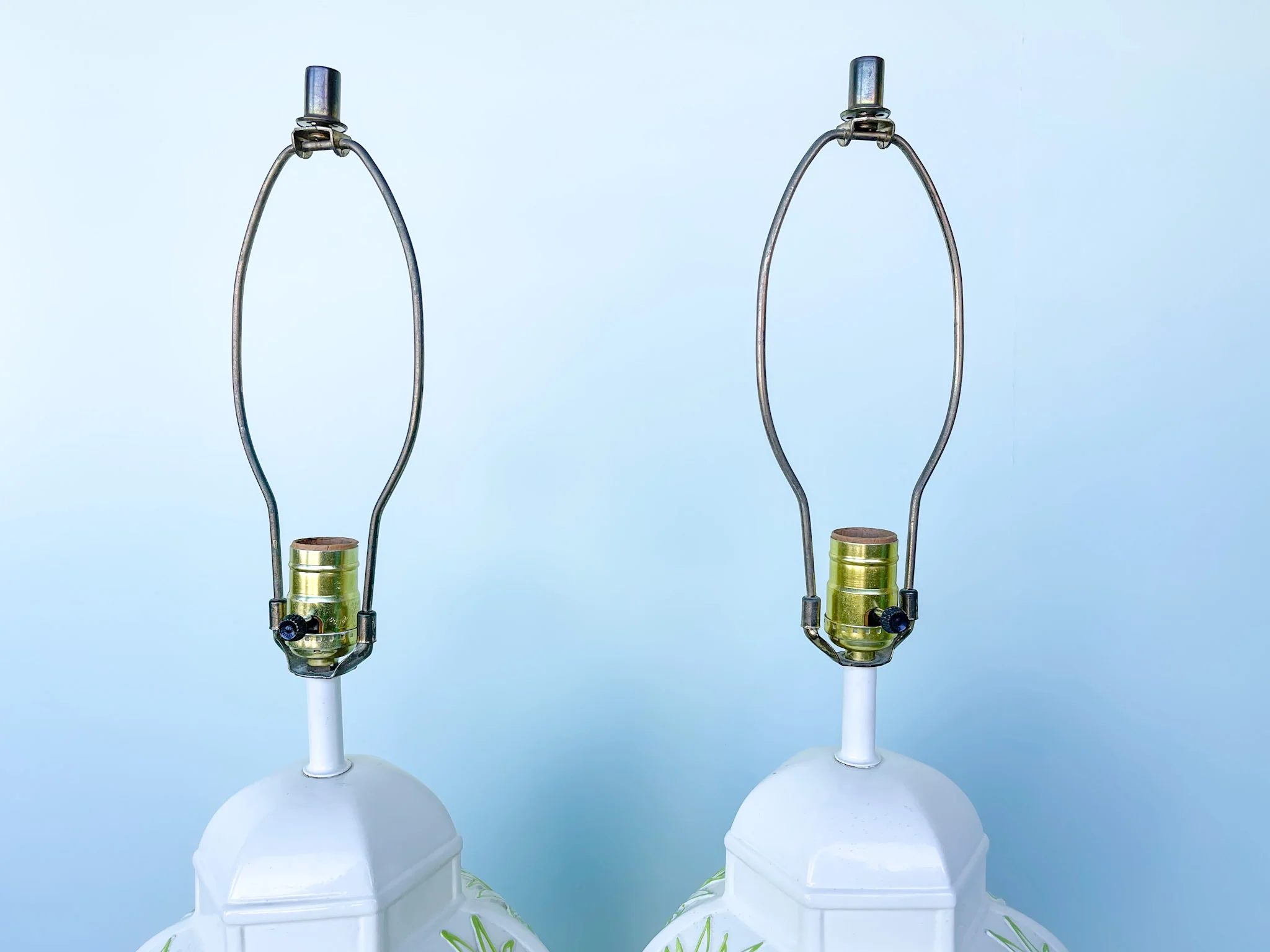 Pair of Palm Tree Ginger Jar Lamps - Image 3