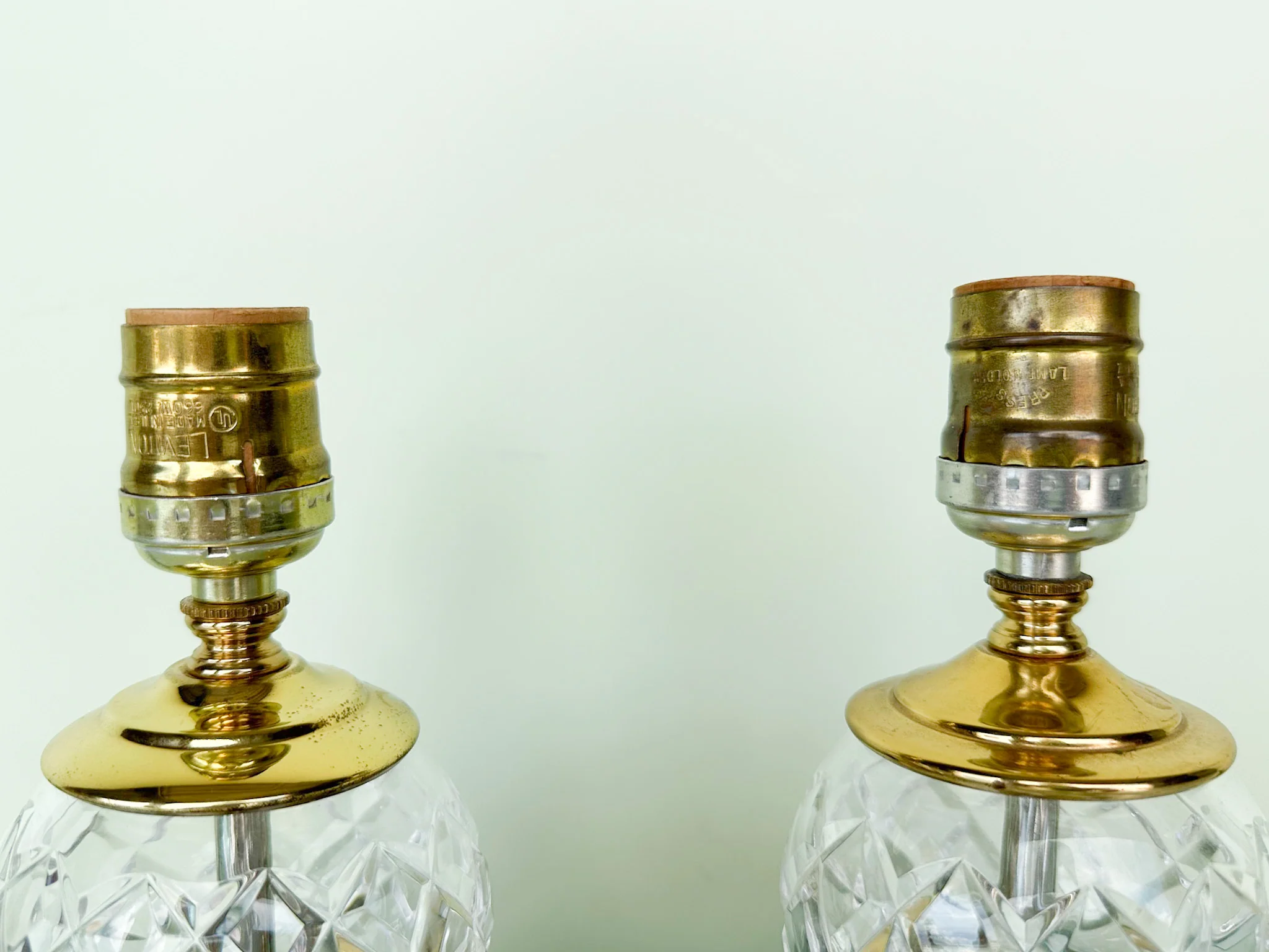 Pair of Petite Crystal and Brass Lamps - Image 5