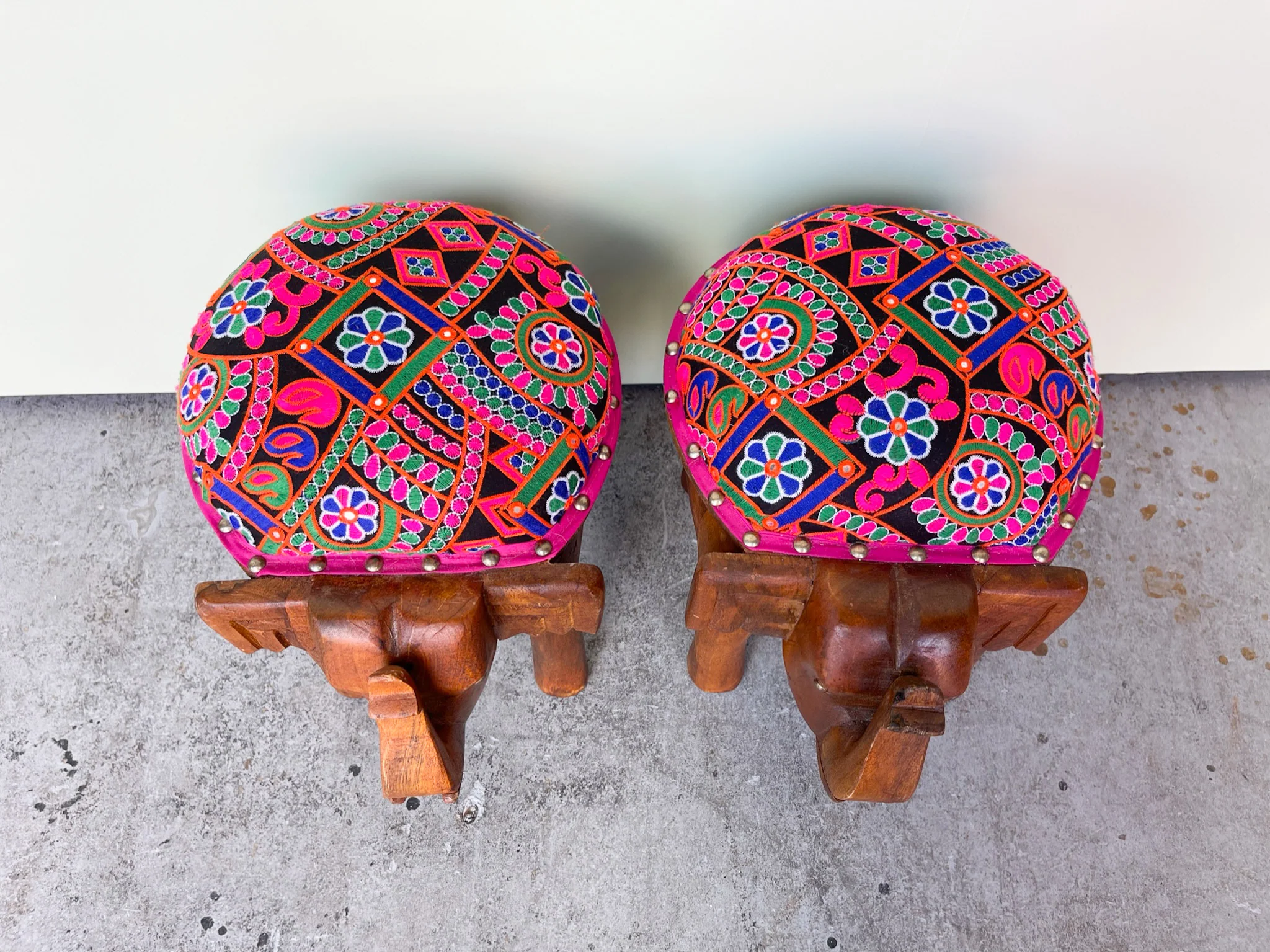 Pair of Petite Elephant Stools - Image 2