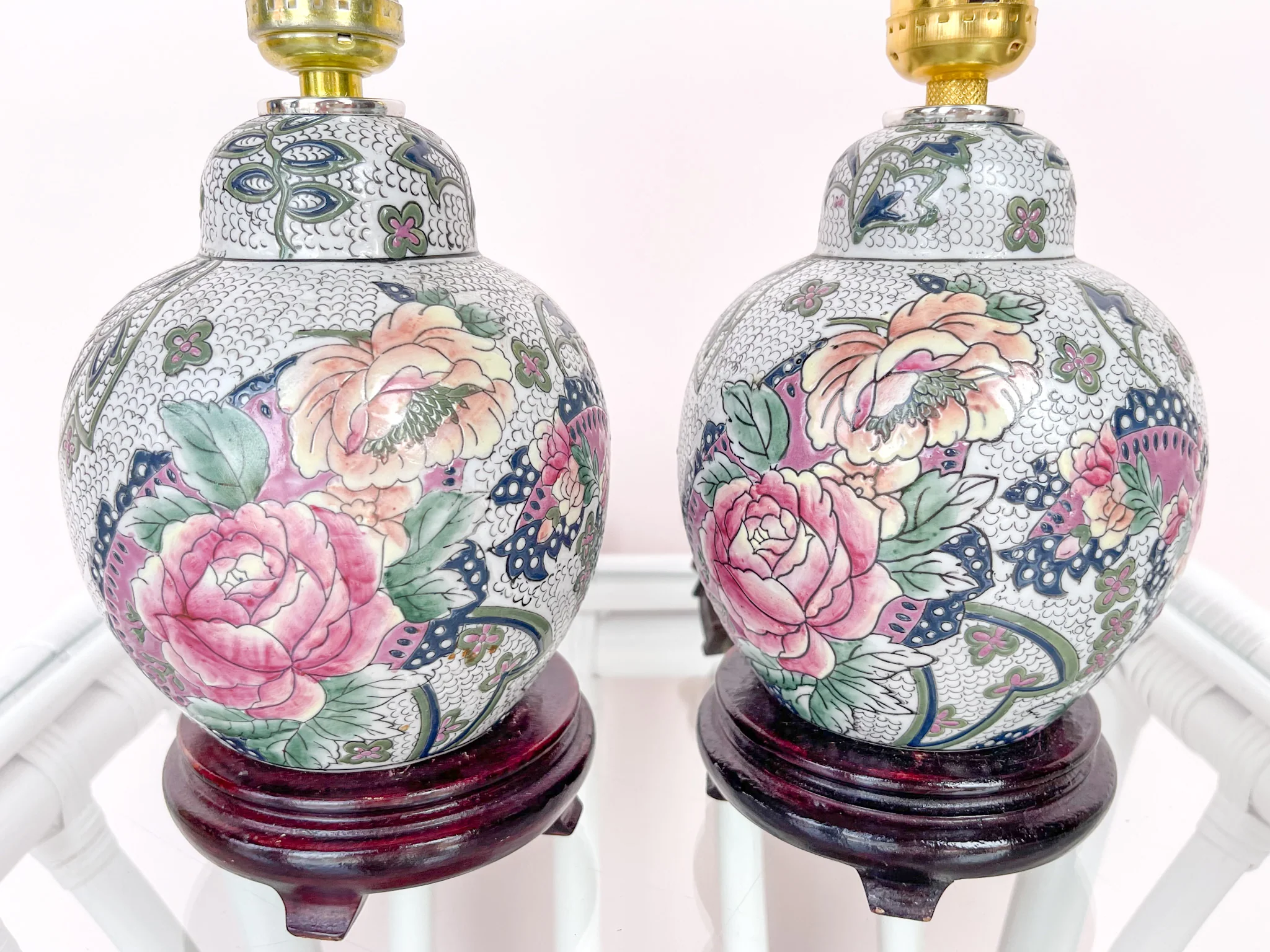 Pair of Petite Floral Lamps - Image 2