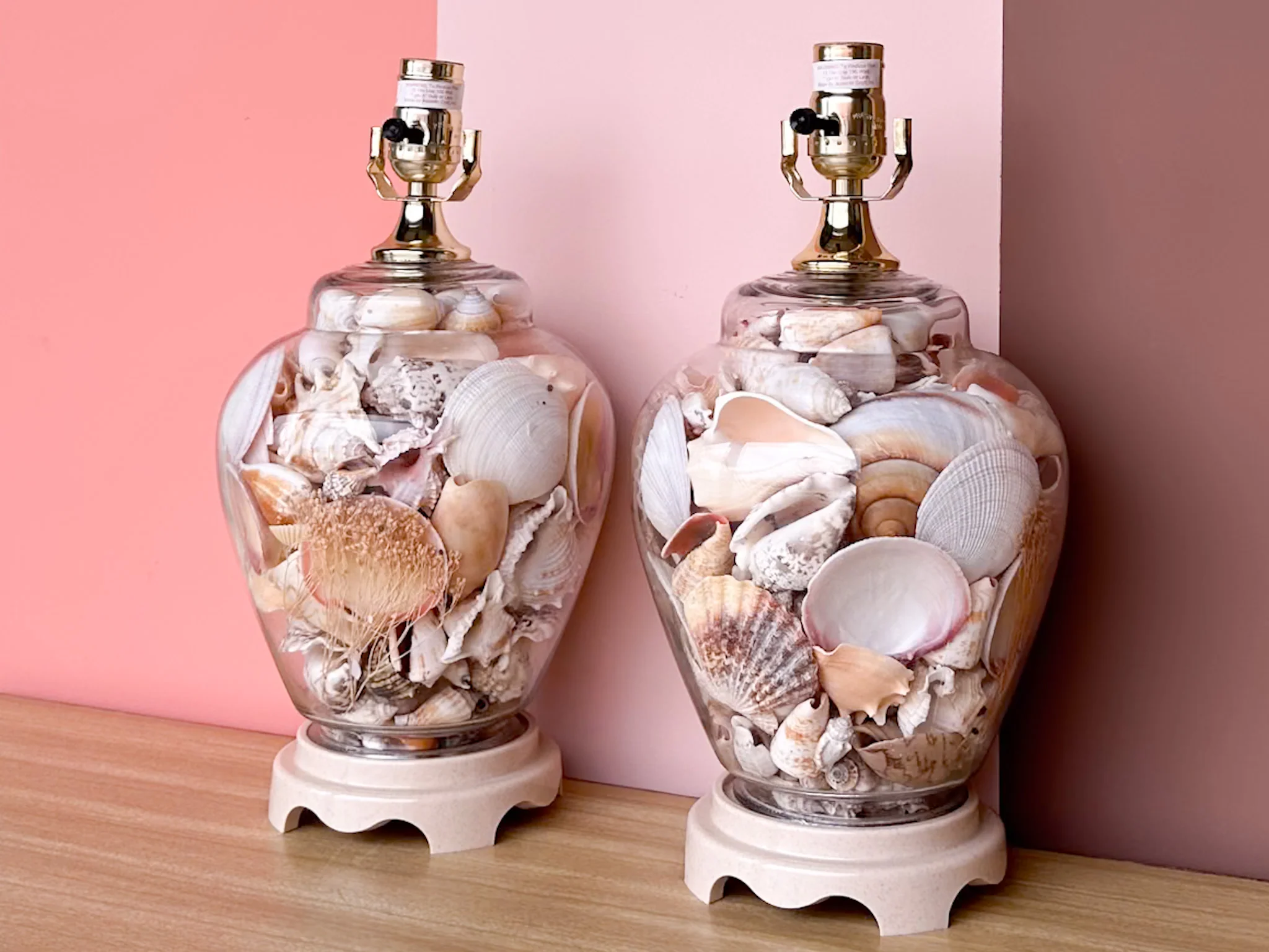 Pair of Petite Shell Ginger Jar Lamps - Image 3