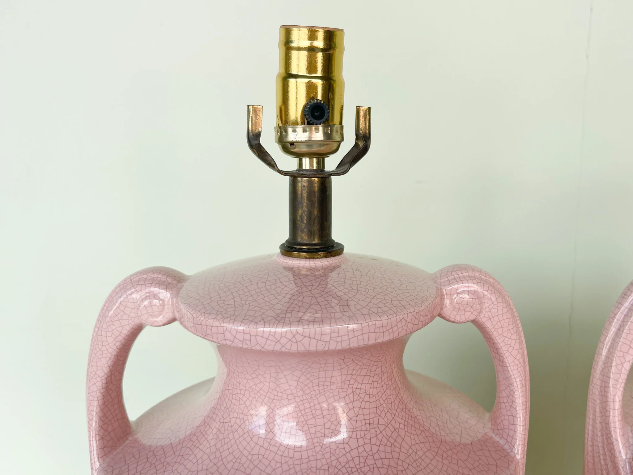 Pair of Pink Chic Crackle Lamps - Image 4