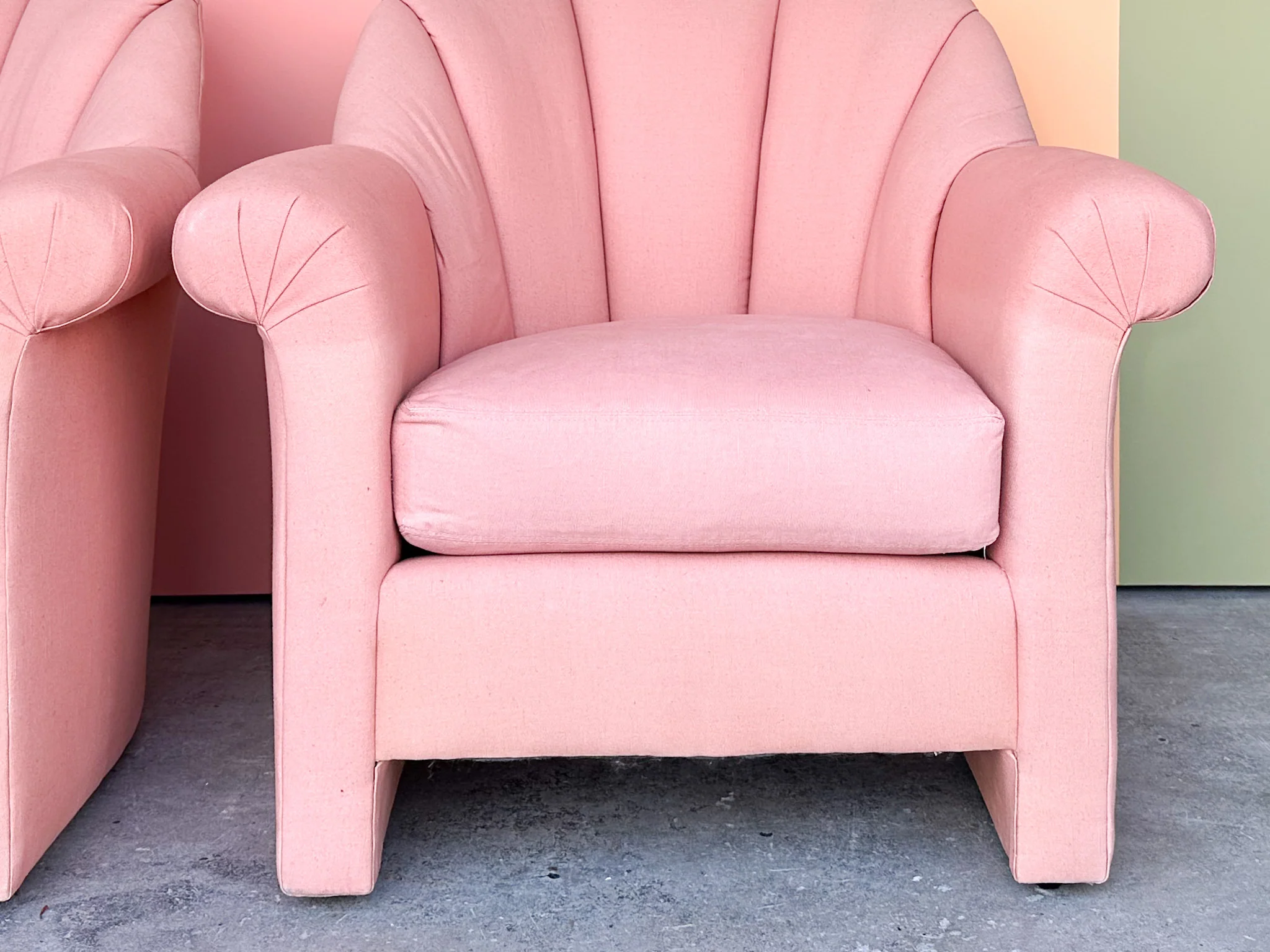 Pair of Pink Chic Thomasville Scallop Back Chairs - Image 11
