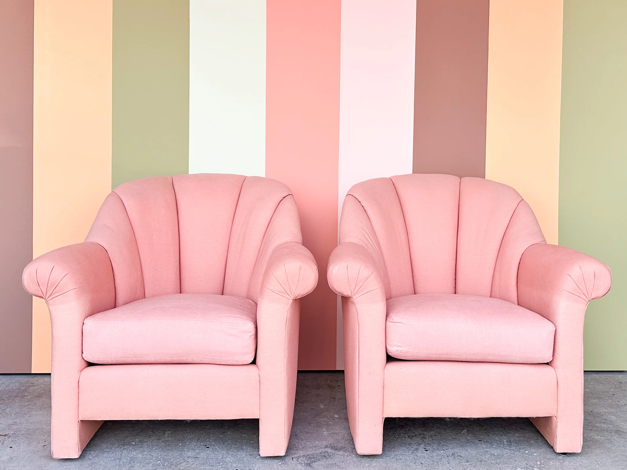 Pair of Pink Chic Thomasville Scallop Back Chairs - Image 12