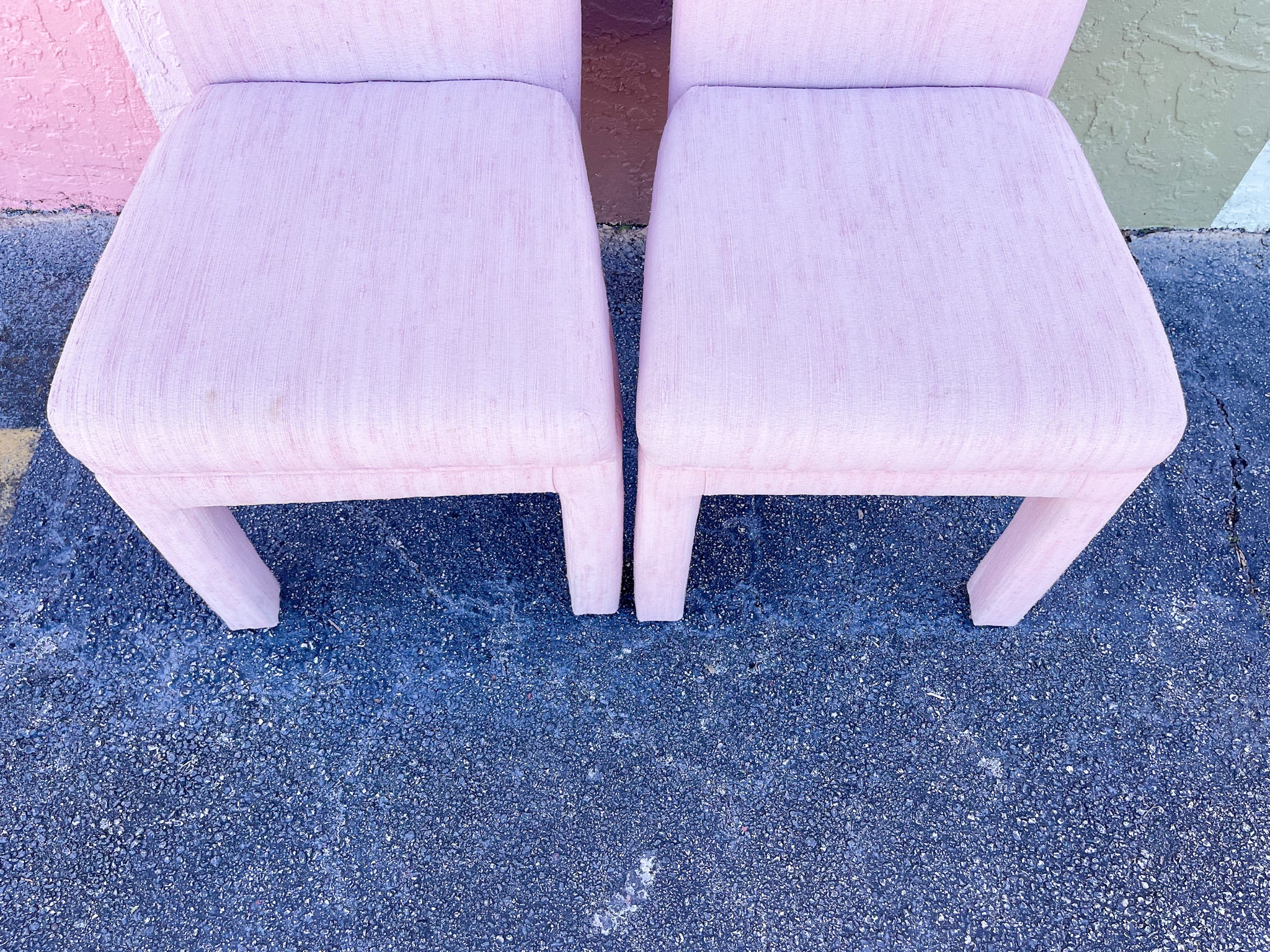 Pair of Pink Chic Upholstered Side Chairs - Image 4