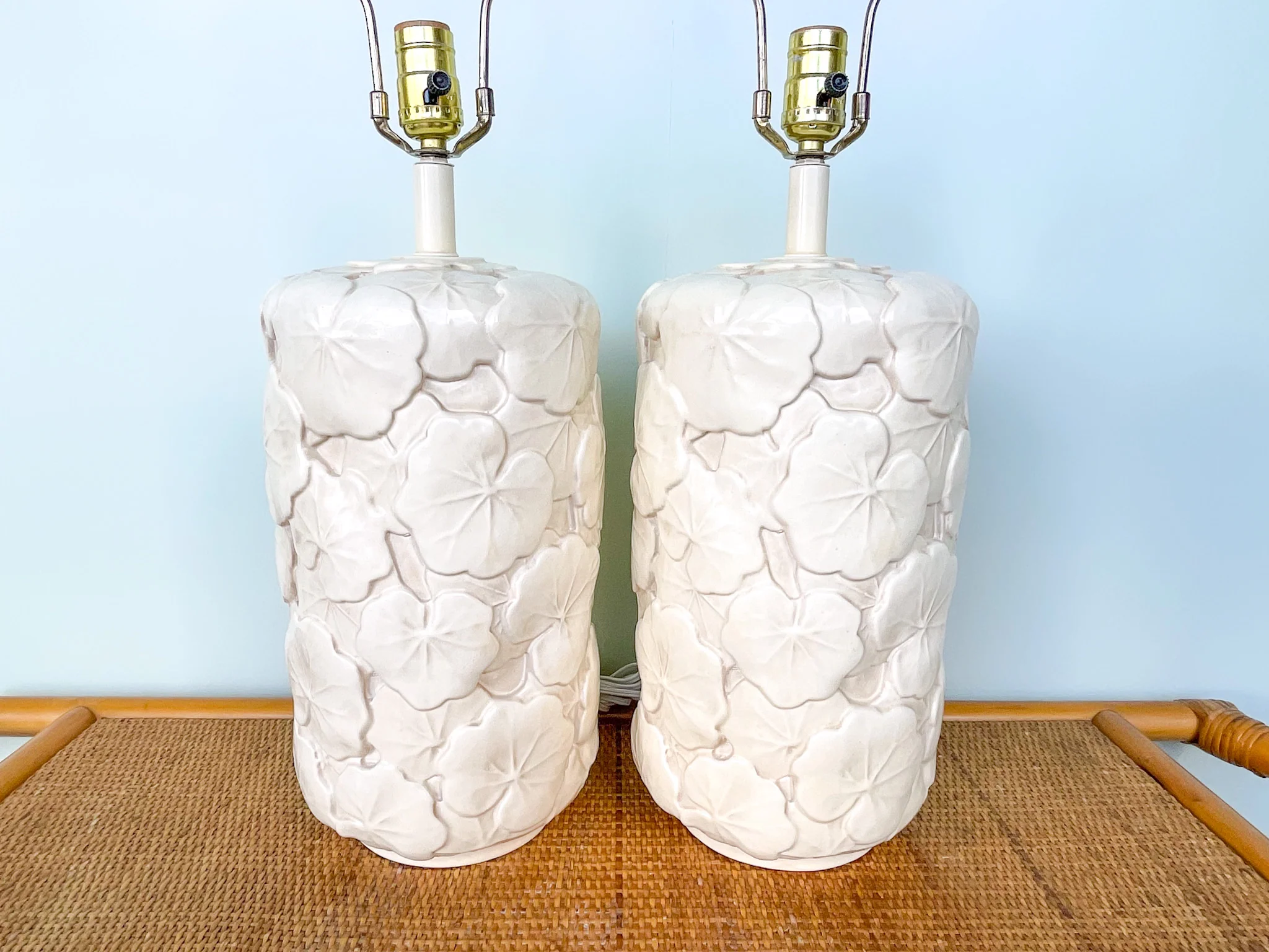 Pair of Plaster Seagrape Lamps - Image 2