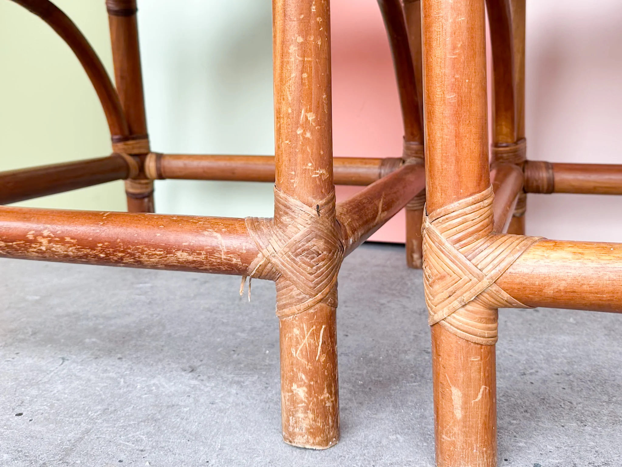 Pair of Rattan and Cane Side Chairs - Image 6