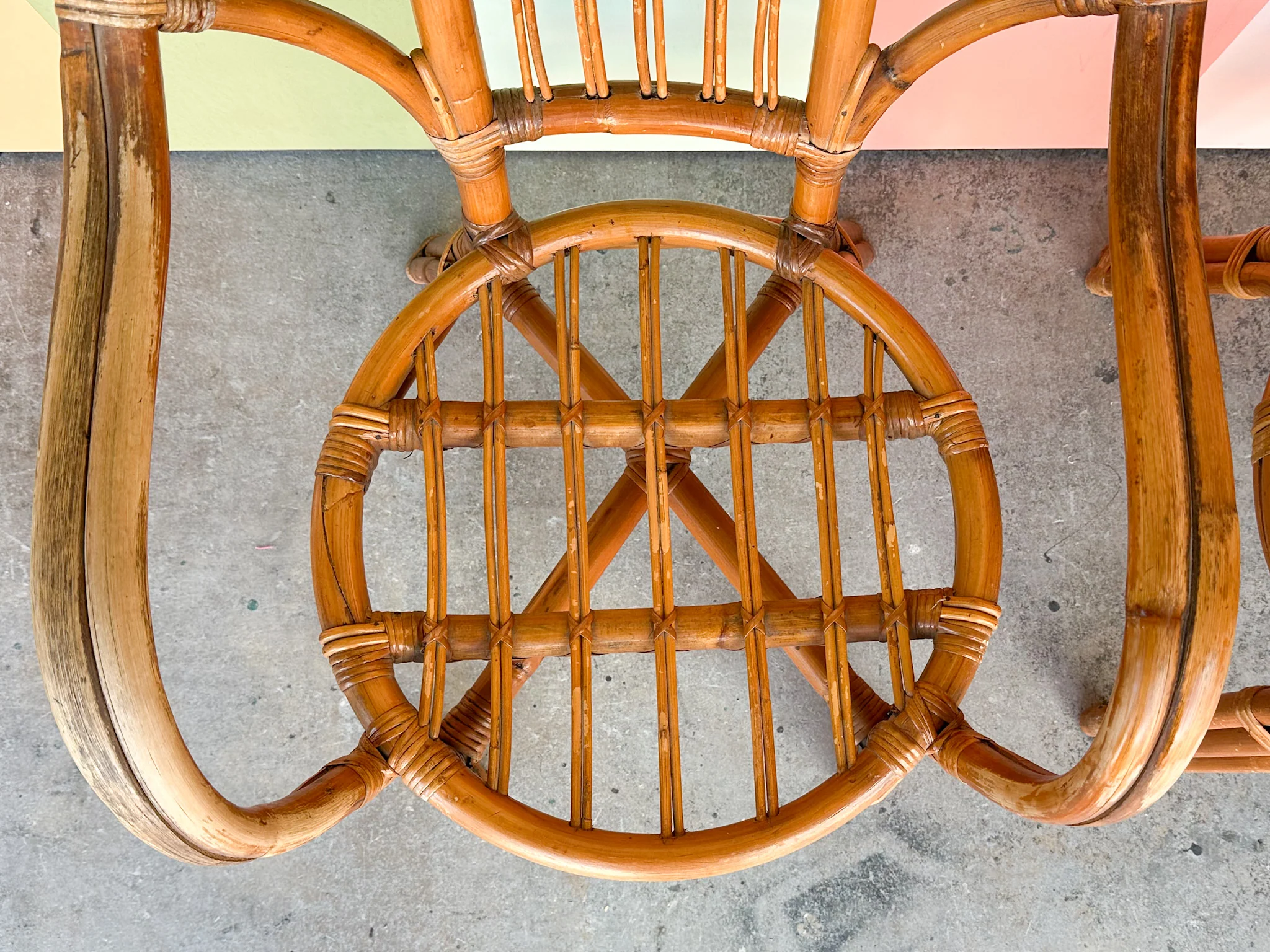 Pair of Cute Rattan Arm Chairs - Image 6