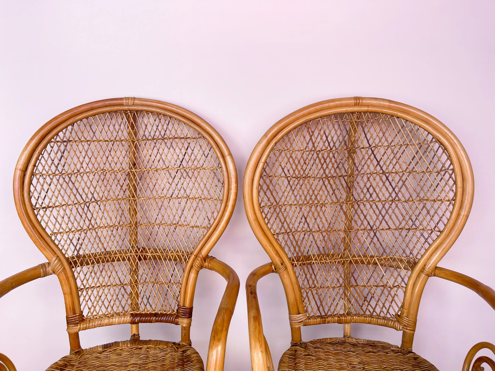 Pair of Rattan Balloon Back Chairs - Image 2