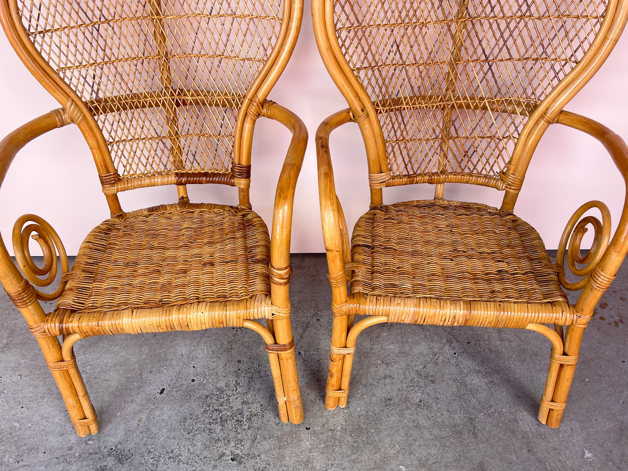 Pair of Rattan Balloon Back Chairs - Image 4