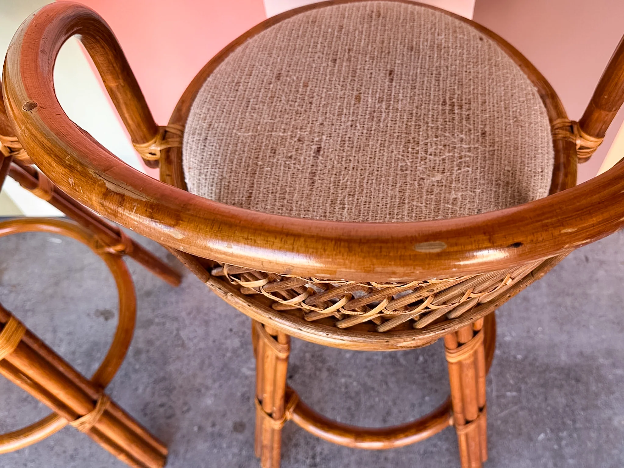 Pair of Rattan Bar Stools - Image 8