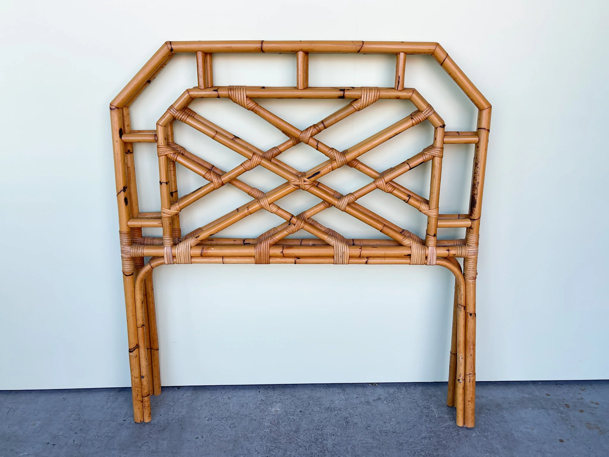 Pair of Rattan Chippendale Twin Headboards - Image 3