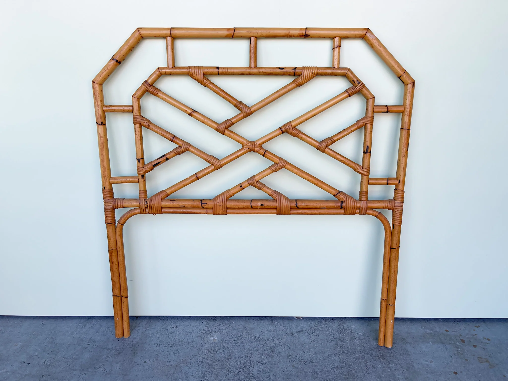 Pair of Rattan Chippendale Twin Headboards - Image 4